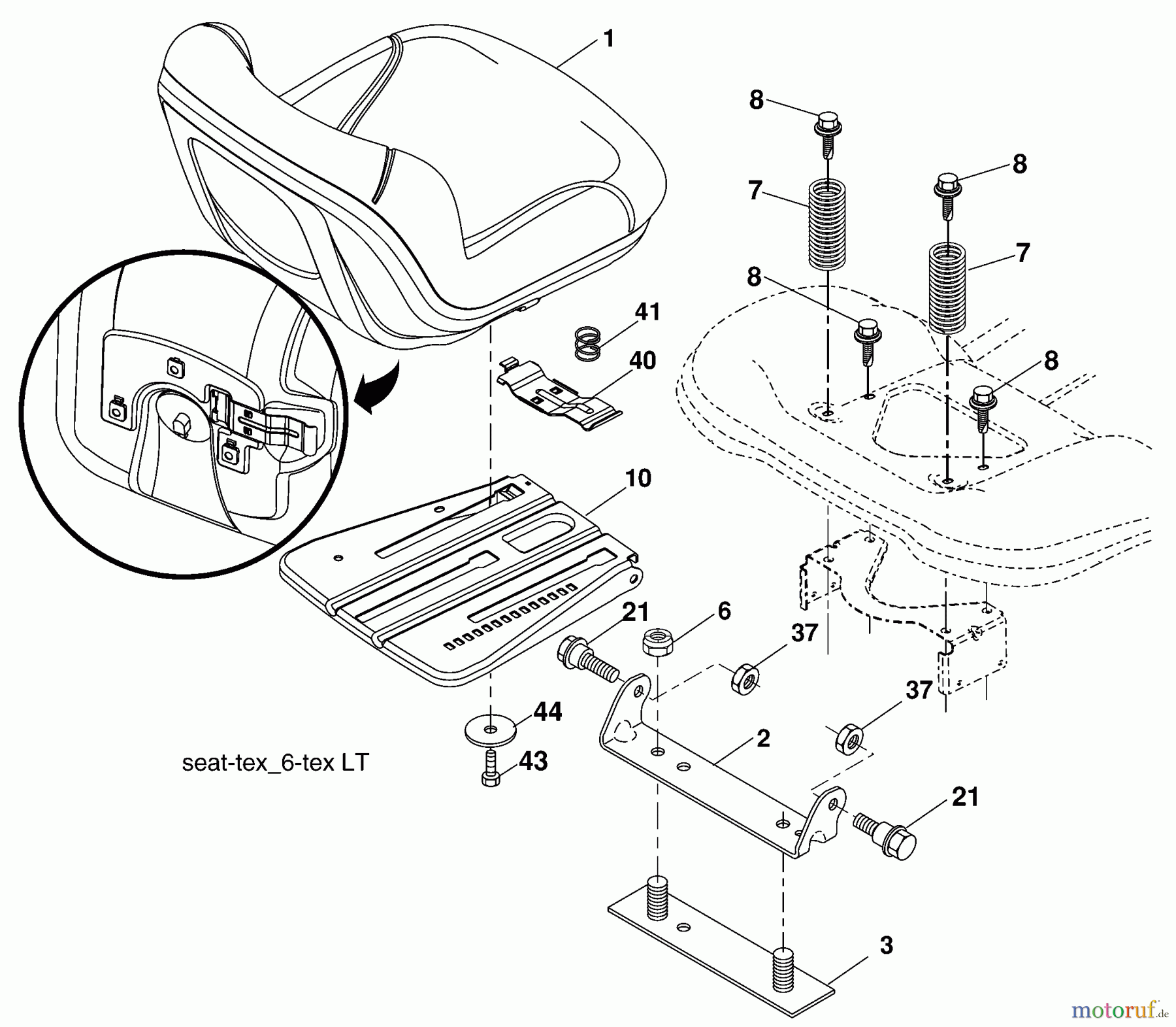 Husqvarna Rasen und Garten Traktoren LTH 1538 (96043003802) - Husqvarna Lawn Tractor (2008-04 & After) Seat Assembly