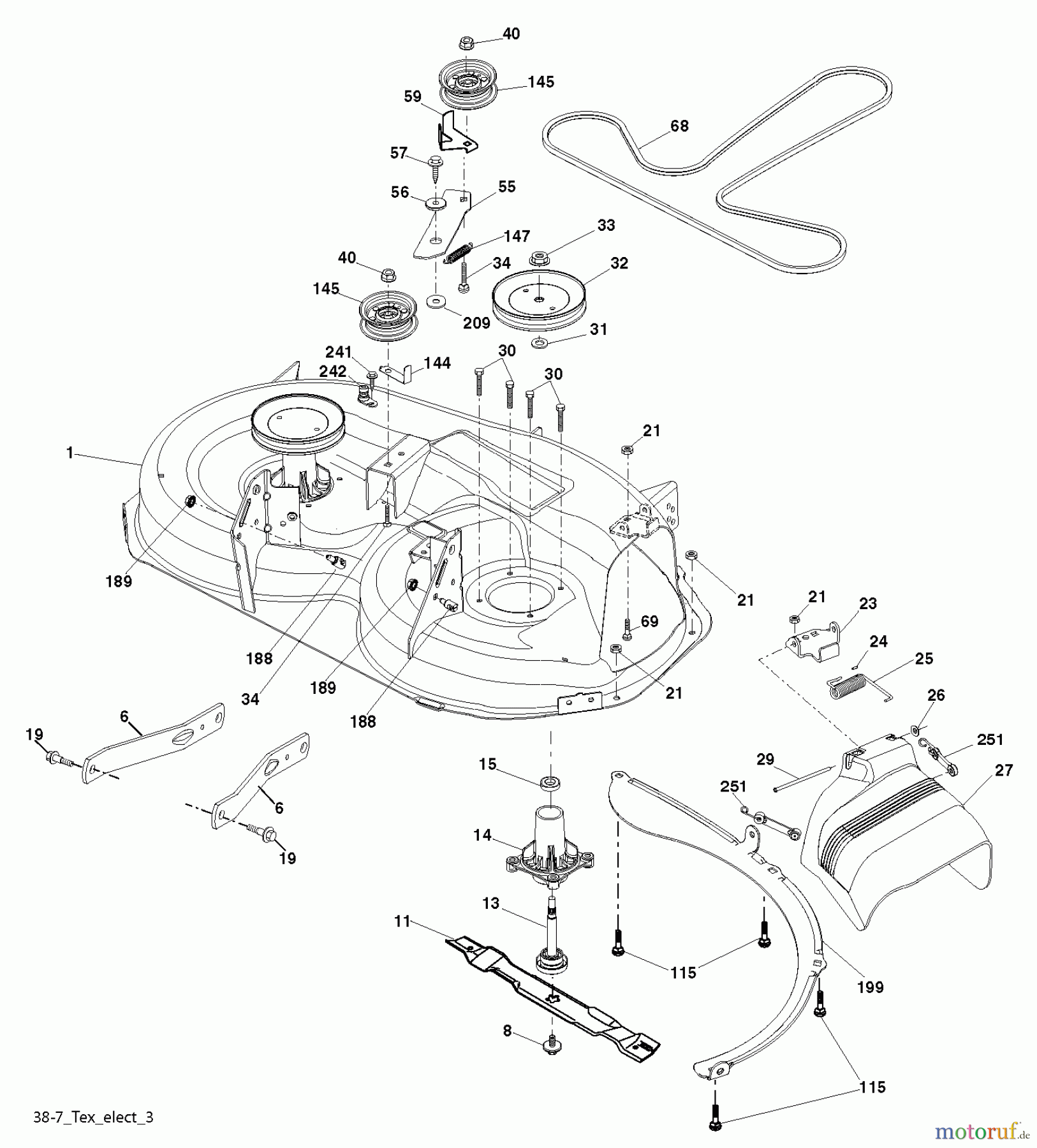 Husqvarna Rasen und Garten Traktoren LTH 154 (96041024201) - Husqvarna Lawn Tractor (2012-07 & After) MOWER DECK / CUTTING DECK