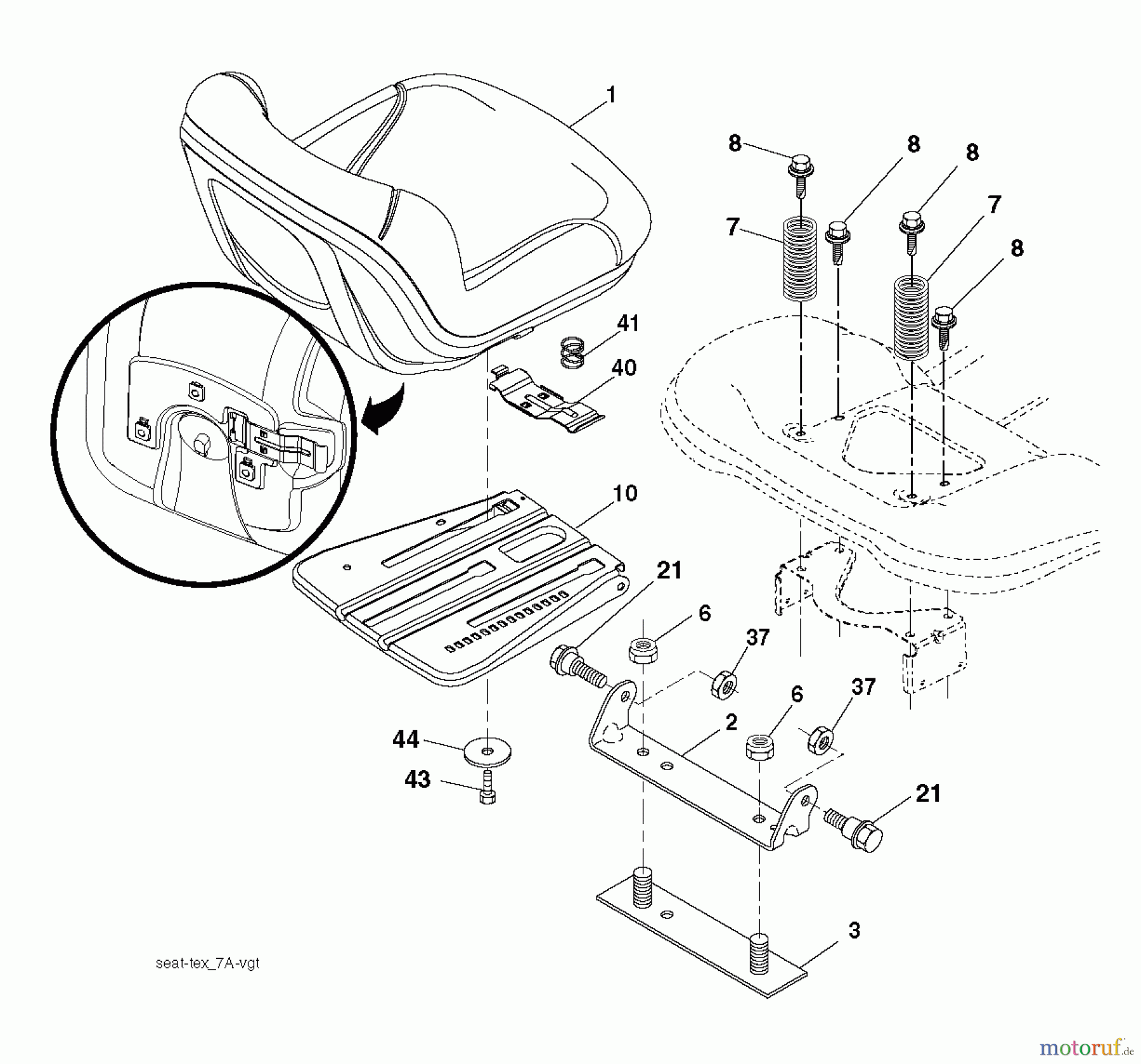 Husqvarna Rasen und Garten Traktoren LTH 154 (96041024200) - Husqvarna Lawn Tractor (2012-01 & After) SEAT
