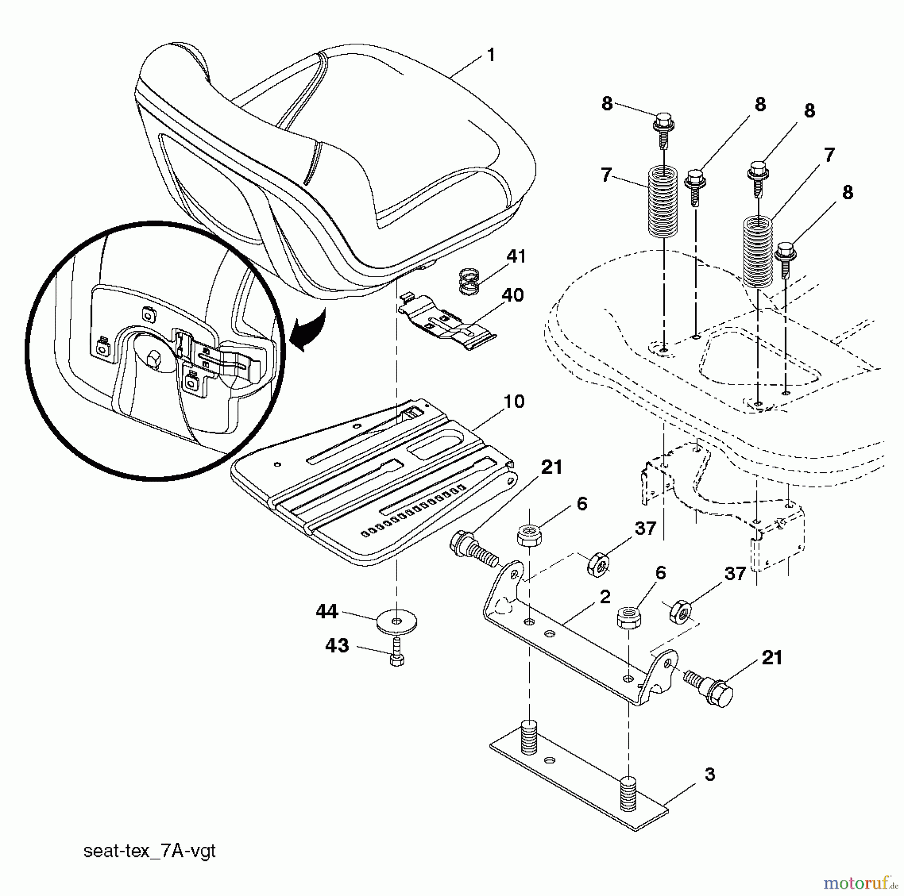 Husqvarna Rasen und Garten Traktoren LTH 154 (96041024300) - Husqvarna Lawn Tractor (2012-01 & After) SEAT
