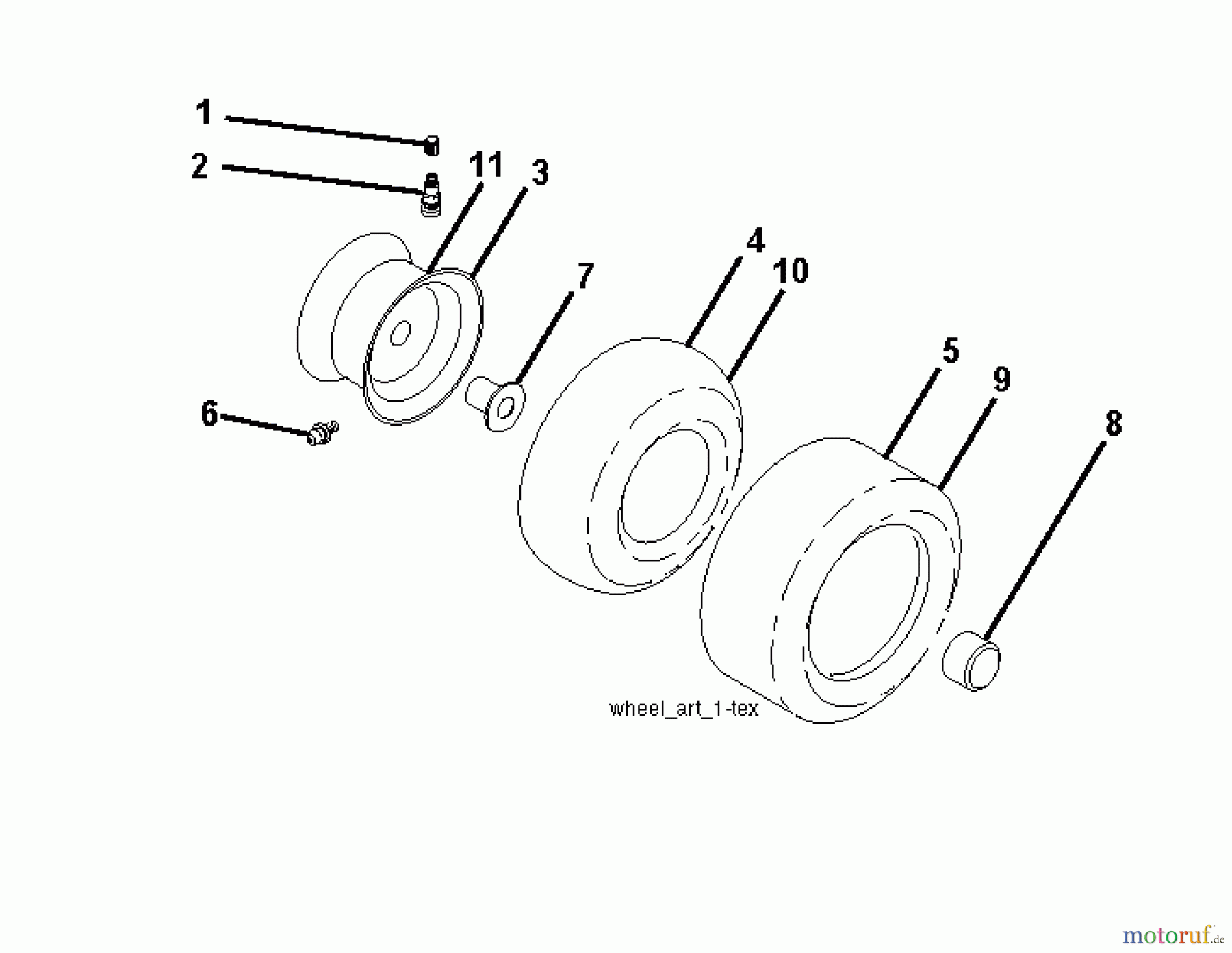 Jonsered Rasen und Garten Traktoren LT2217 A (96041010406) - Jonsered Lawn & Garden Tractor (2012-08) WHEELS TIRES