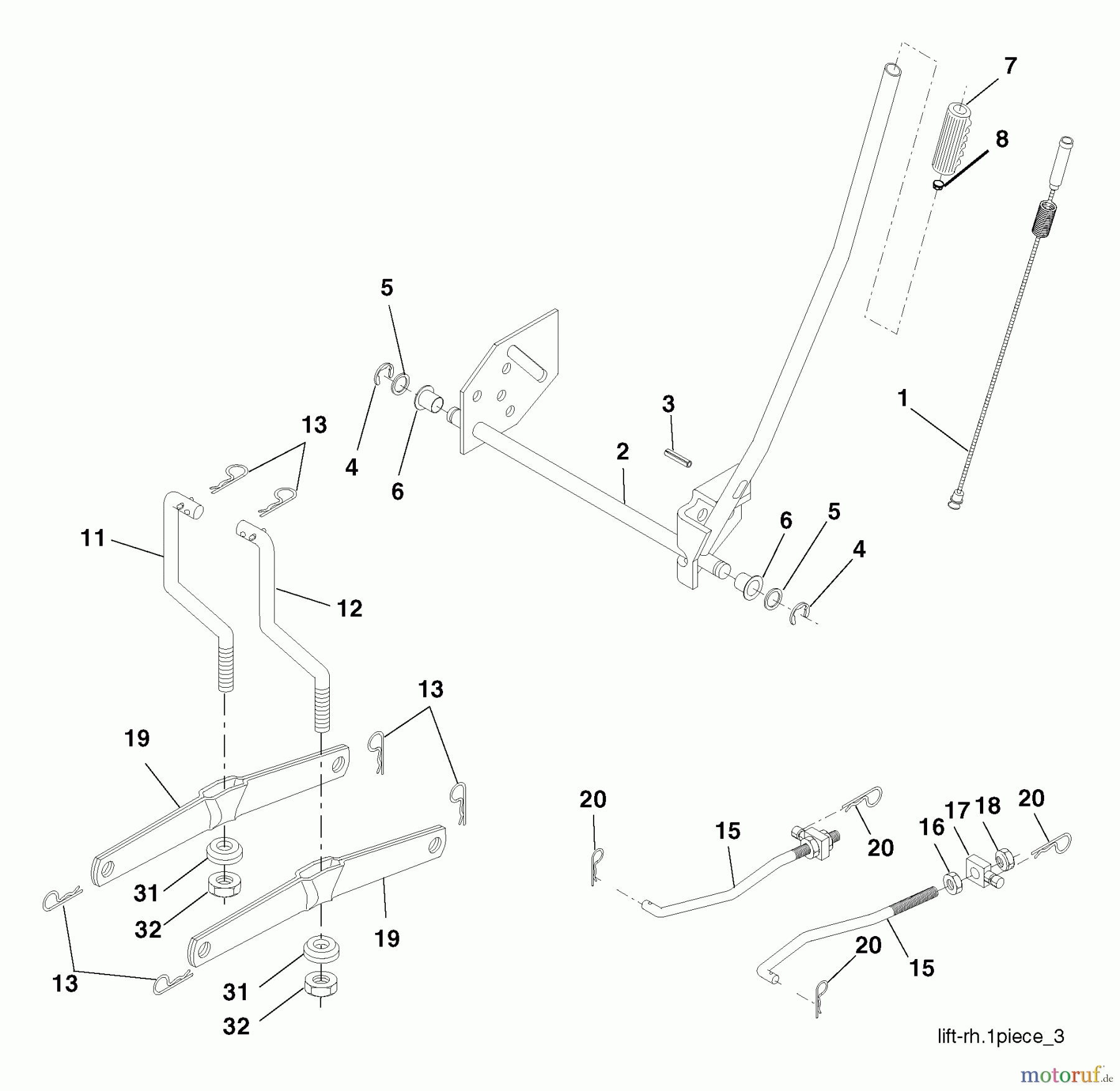 Husqvarna Rasen und Garten Traktoren LTH 1542 (96013000900) - Husqvarna Lawn Tractor (2005-10 & After) Mower Lift