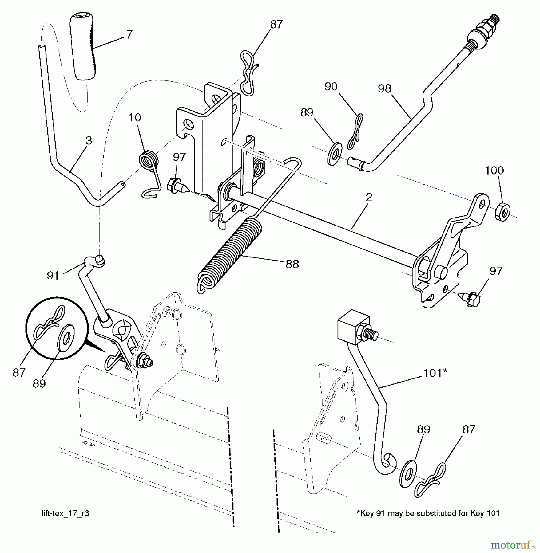 Husqvarna Rasen und Garten Traktoren LTH 174 (96041024401) - Husqvarna Lawn Tractor (2012-08 & After) MOWER LIFT LEVER