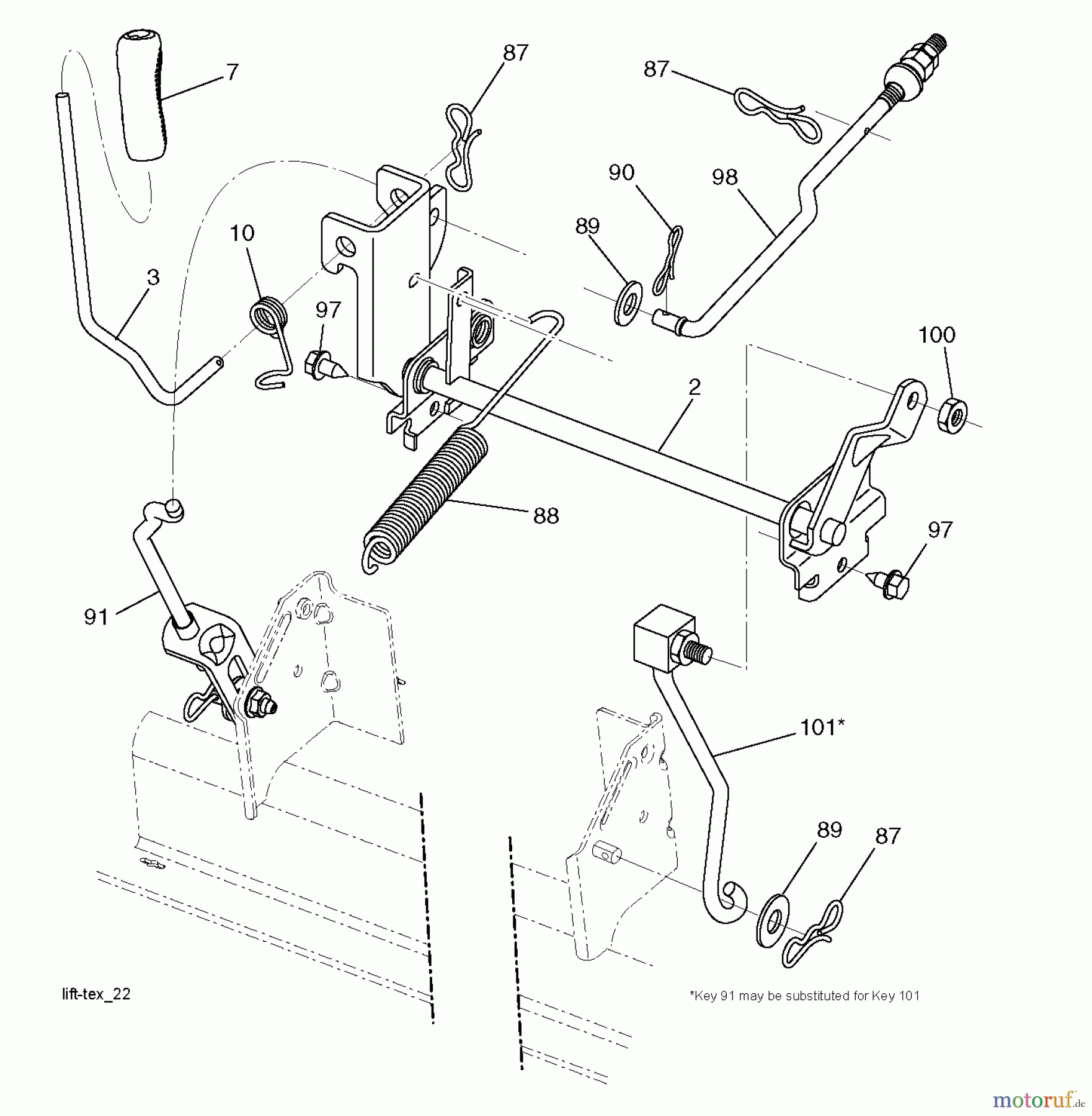 Husqvarna Rasen und Garten Traktoren LTH 174 (96041024500) - Husqvarna Lawn Tractor (2011-12 & After) MOWER LIFT / DECK LIFT