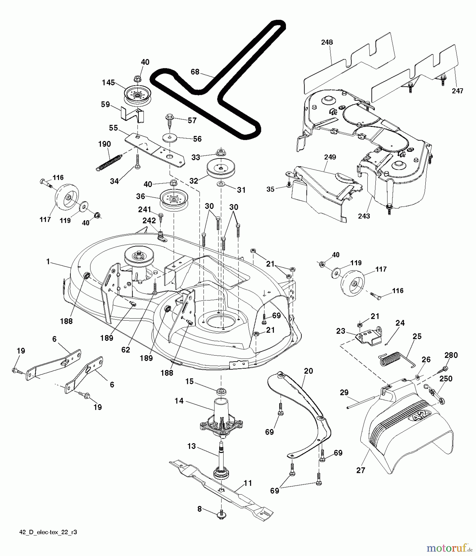 Husqvarna Rasen und Garten Traktoren LTH 174 (96041024501) - Husqvarna Lawn Tractor (2012-05 & After) MOWER DECK / CUTTING DECK