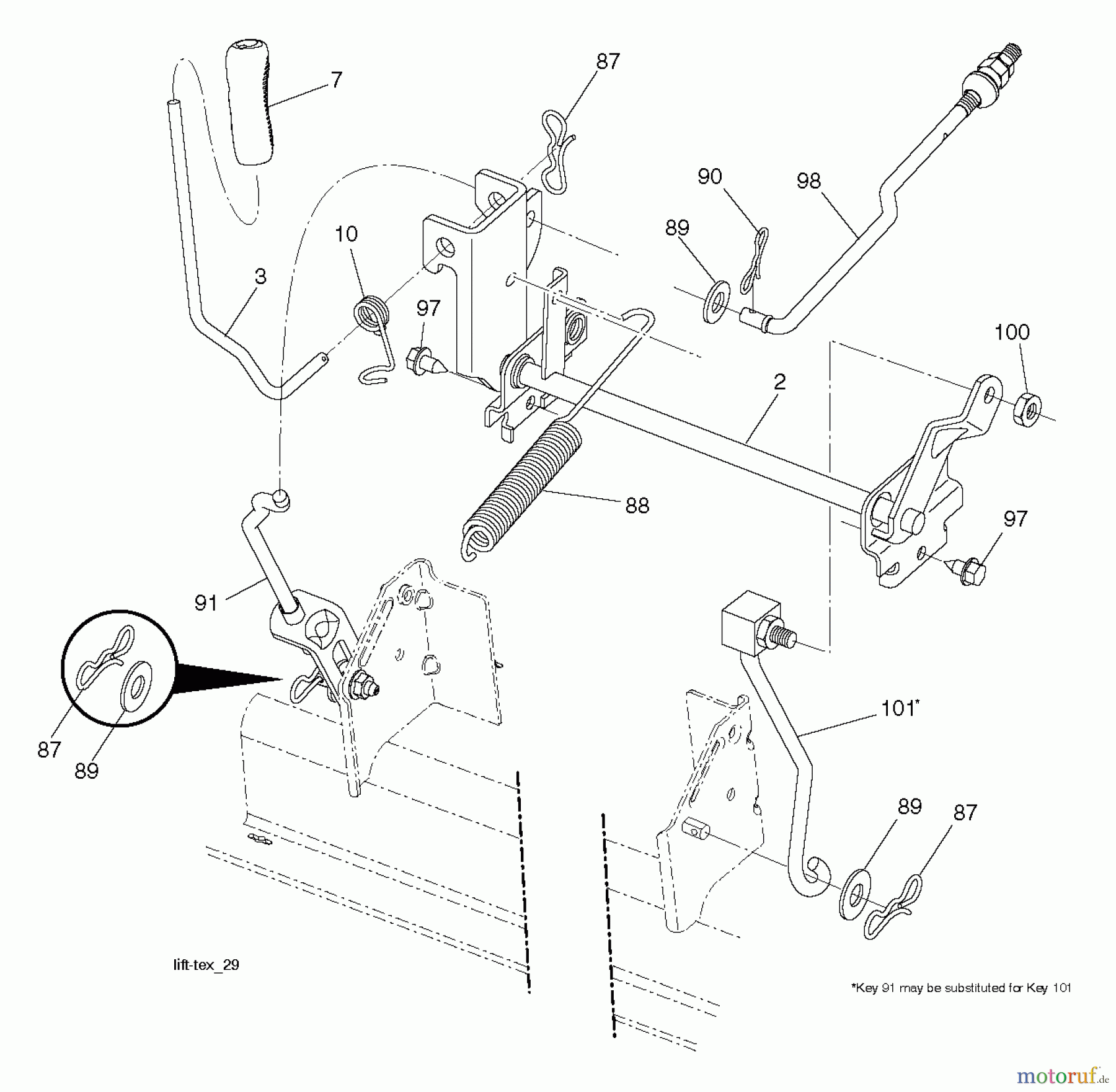Husqvarna Rasen und Garten Traktoren LTH 174 (96041024501) - Husqvarna Lawn Tractor (2012-05 & After) MOWER LIFT / DECK LIFT