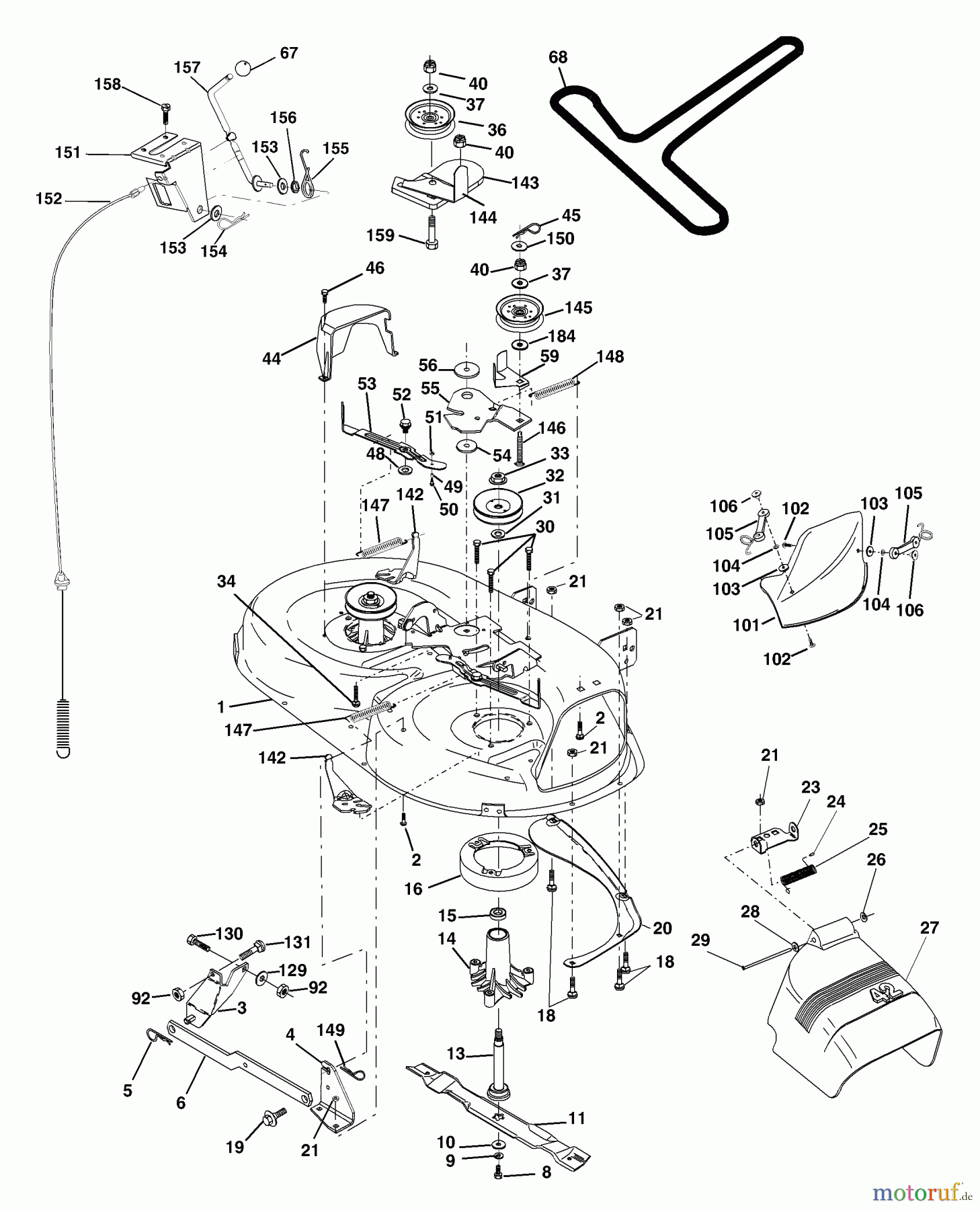 Husqvarna Rasen und Garten Traktoren LTH 1742A (954570376) - Husqvarna Lawn Tractor (2002-11 & After) Mower Deck