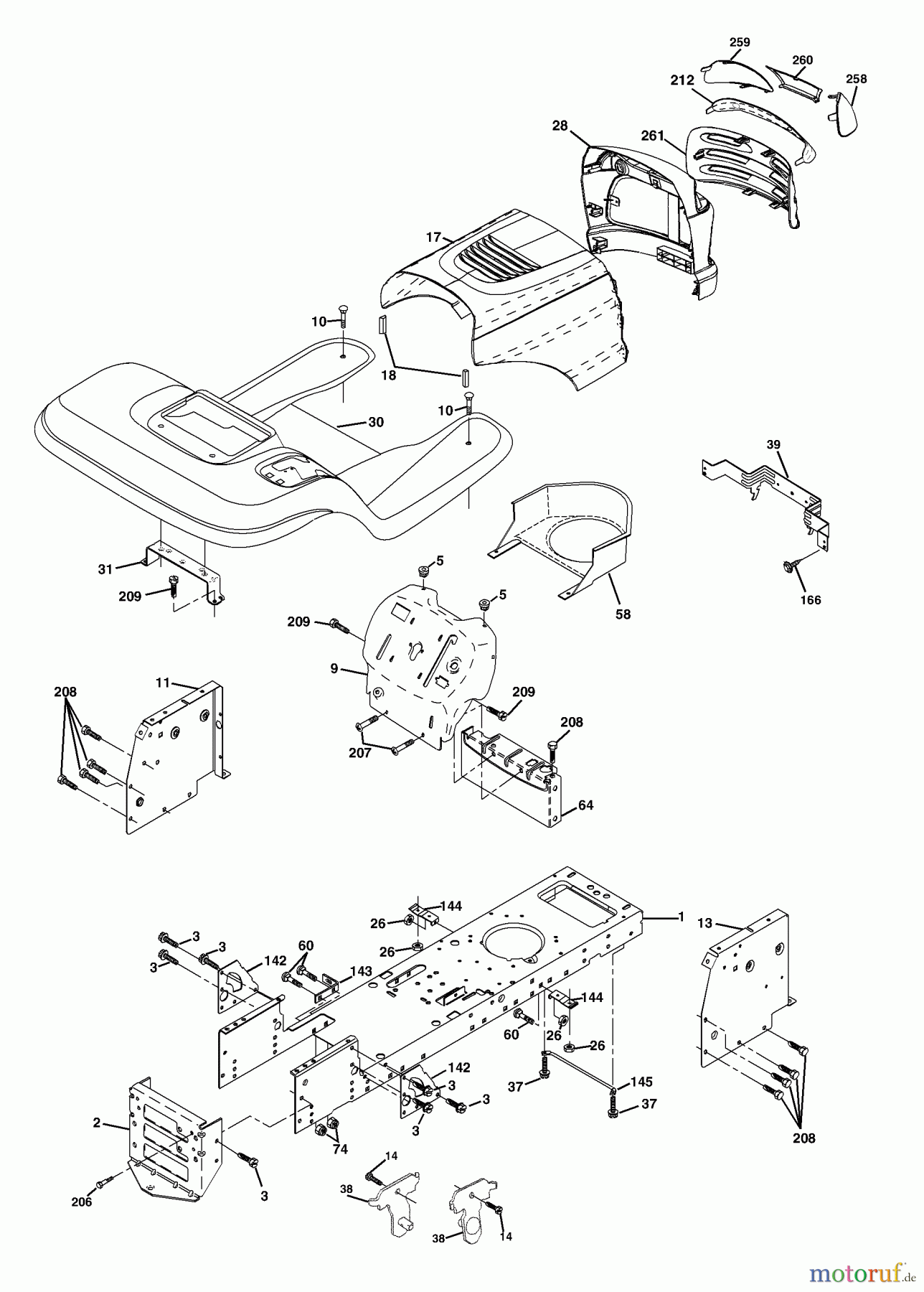 Husqvarna Rasen und Garten Traktoren LTH 1742C (954570376) - Husqvarna Lawn Tractor (2003-02 & After) Chassis And Enclosures