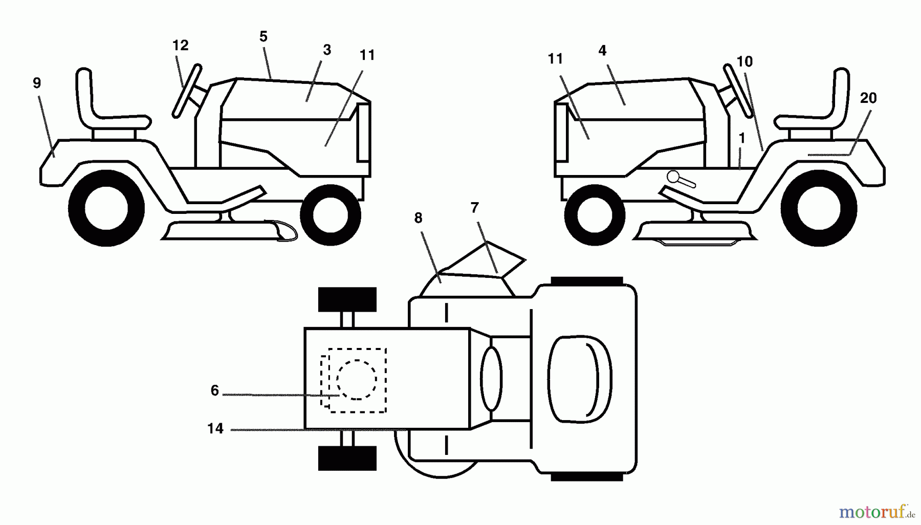 Husqvarna Rasen und Garten Traktoren LTH 1742C (954570376) - Husqvarna Lawn Tractor (2003-02 & After) Decals