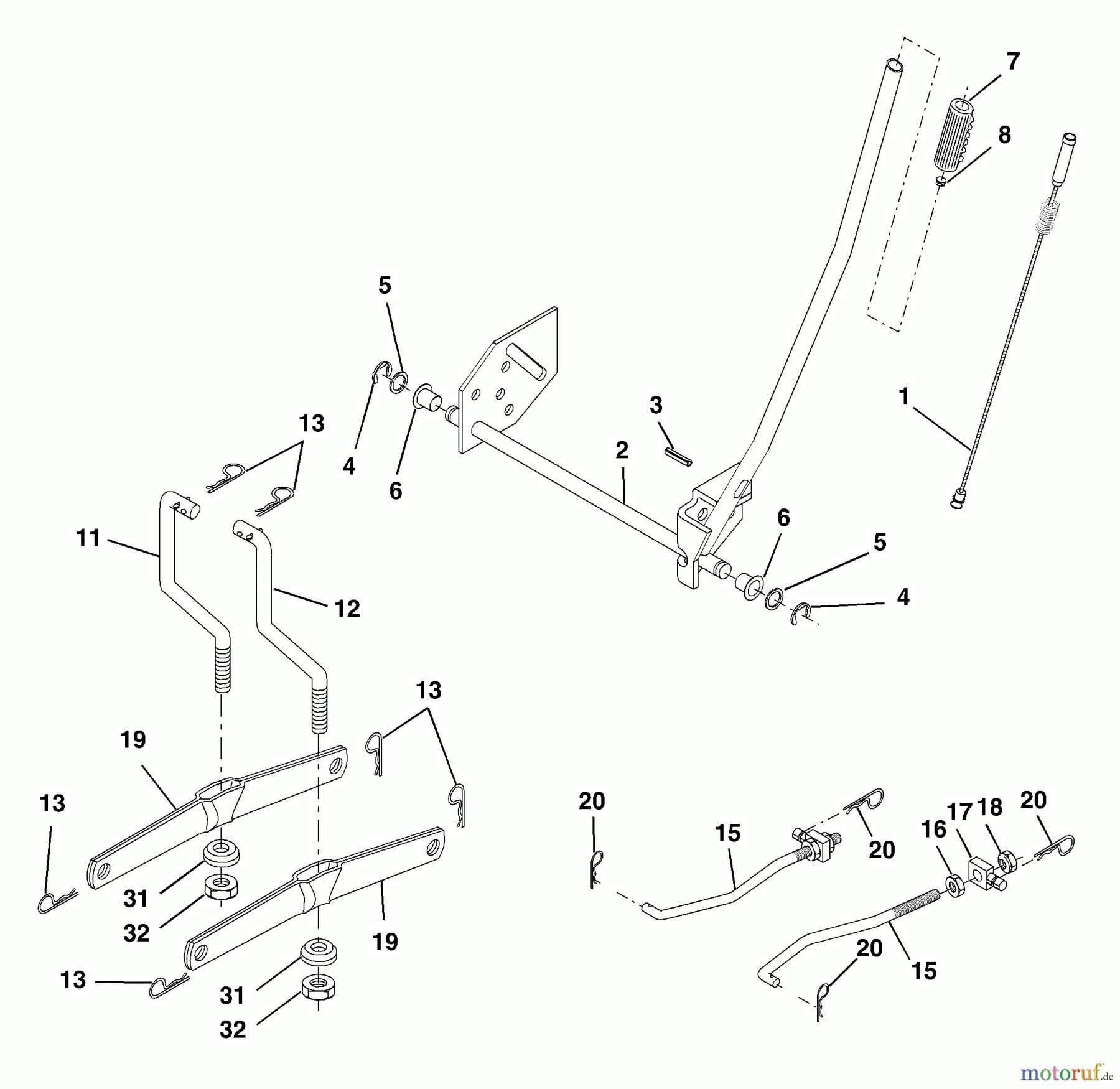 Husqvarna Rasen und Garten Traktoren LTH 1742C (954570376) - Husqvarna Lawn Tractor (2003-02 & After) Mower Lift