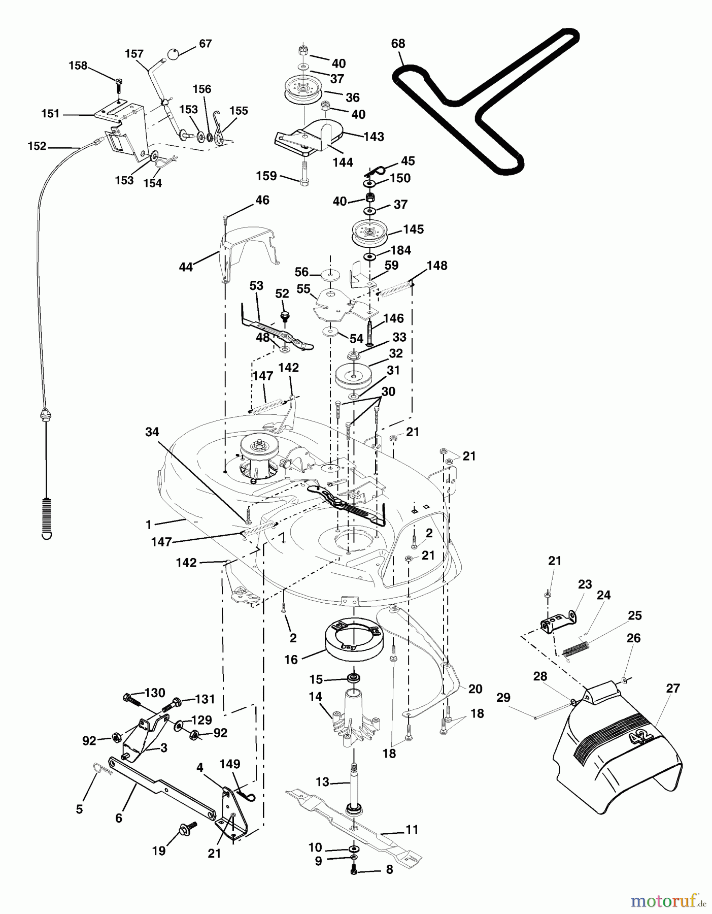 Husqvarna Rasen und Garten Traktoren LTH 1742D (954570376) - Husqvarna Lawn Tractor (2003-05 & After) Mower Deck
