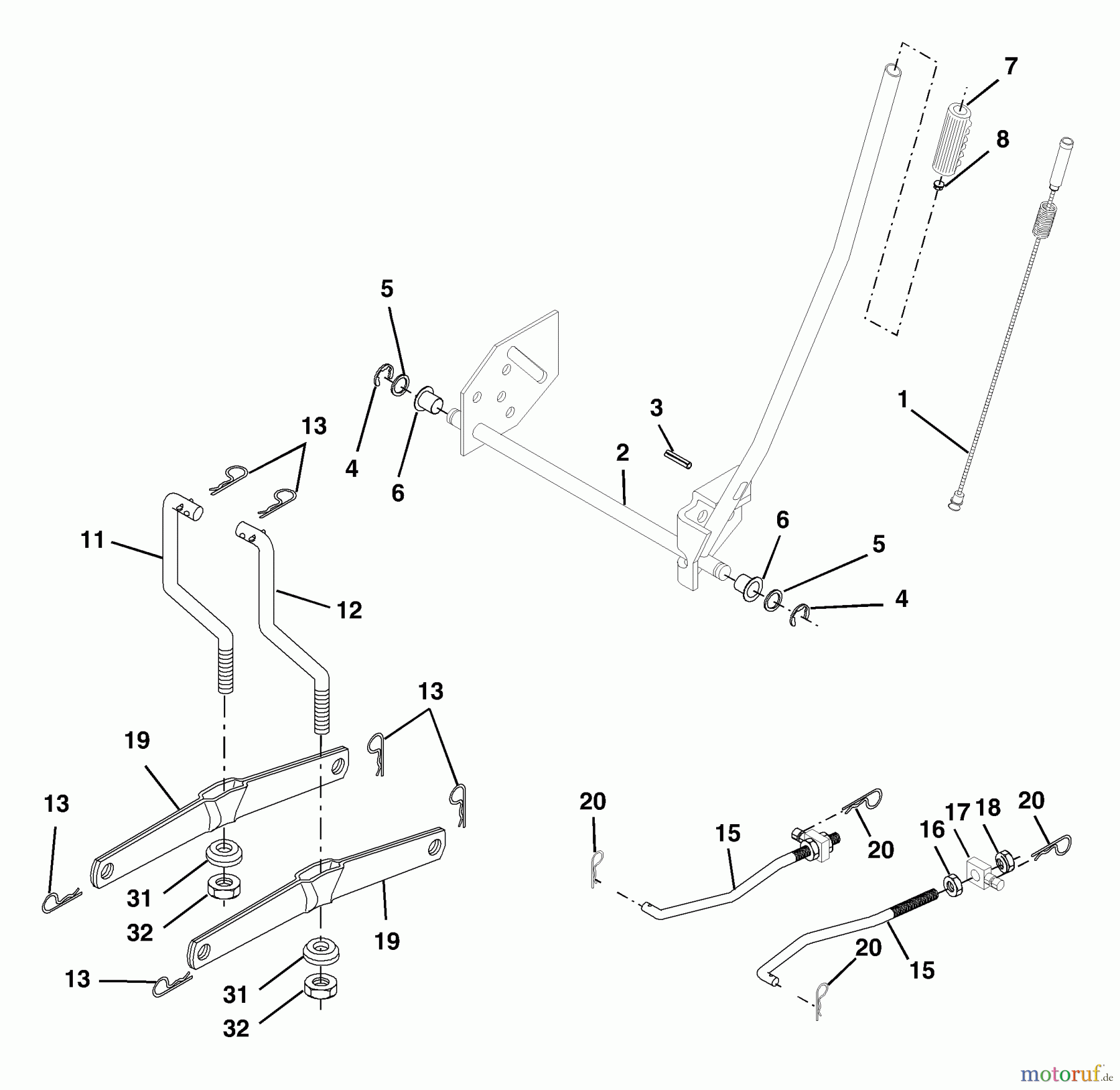 Husqvarna Rasen und Garten Traktoren LTH 1742D (954570376) - Husqvarna Lawn Tractor (2003-05 & After) Mower Lift