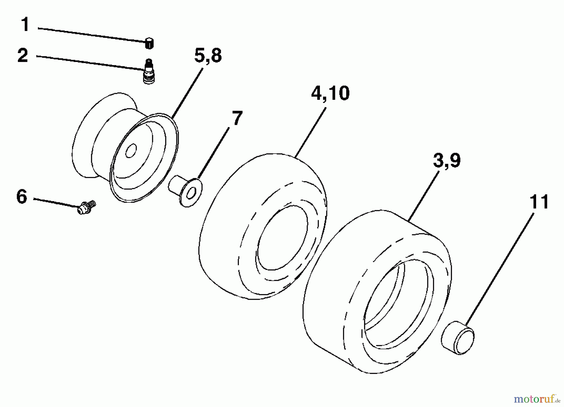 Husqvarna Rasen und Garten Traktoren LTH 1742D (954570376) - Husqvarna Lawn Tractor (2003-05 & After) Wheels & Tires