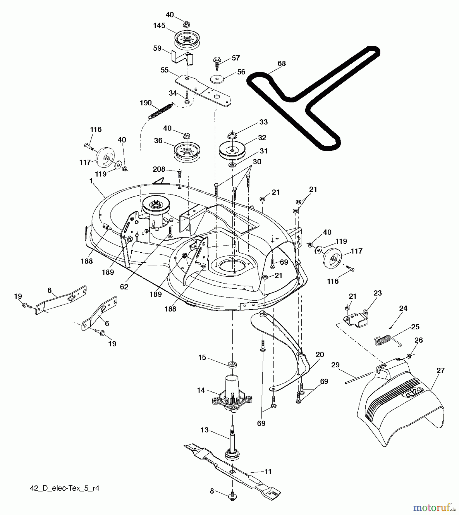 Husqvarna Rasen und Garten Traktoren LTH 1842 (96041005208) - Husqvarna Lawn Tractor (2012-11 & After) MOWER DECK / CUTTING DECK