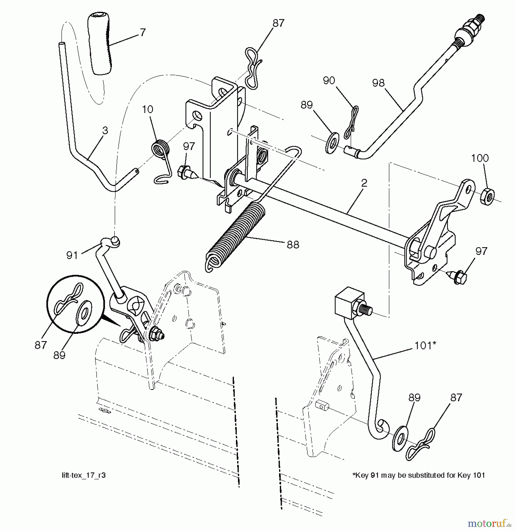 Husqvarna Rasen und Garten Traktoren LTH 1842 (96041005207) - Husqvarna Lawn Tractor (2011-04 & After) MOWER LIFT / DECK LIFT