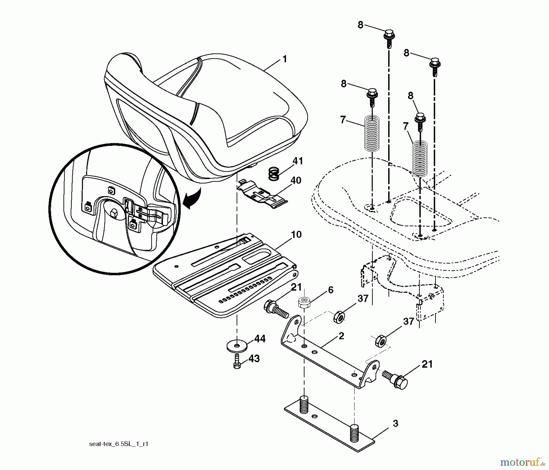 Husqvarna Rasen und Garten Traktoren LTH 1842 (96041005207) - Husqvarna Lawn Tractor (2011-04 & After) SEAT
