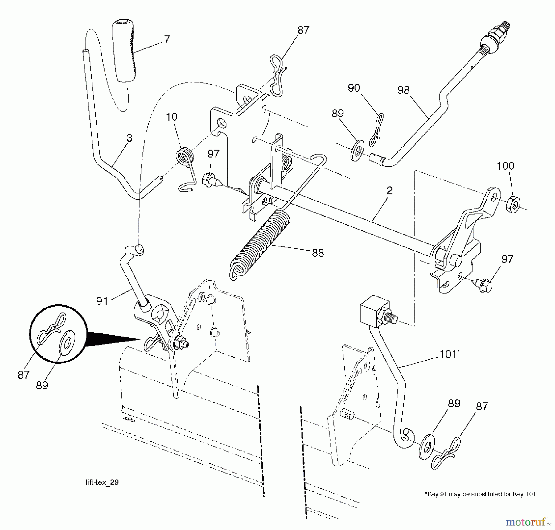 Husqvarna Rasen und Garten Traktoren LTH 18538 (250170) - Husqvarna Lawn Tractor (2012-01 & After) MOWER LIFT / DECK LIFT