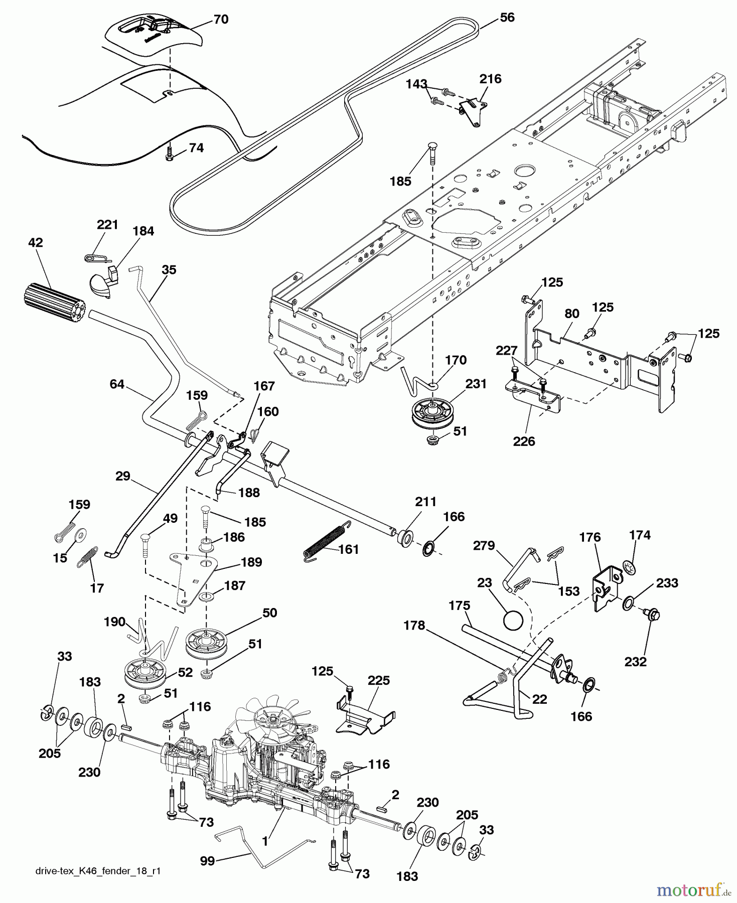 Husqvarna Rasen und Garten Traktoren LTH 18538 (917.289600) - Husqvarna Lawn Tractor (SEARS) (2010-05 & After) (Sears Craftsman) Drive