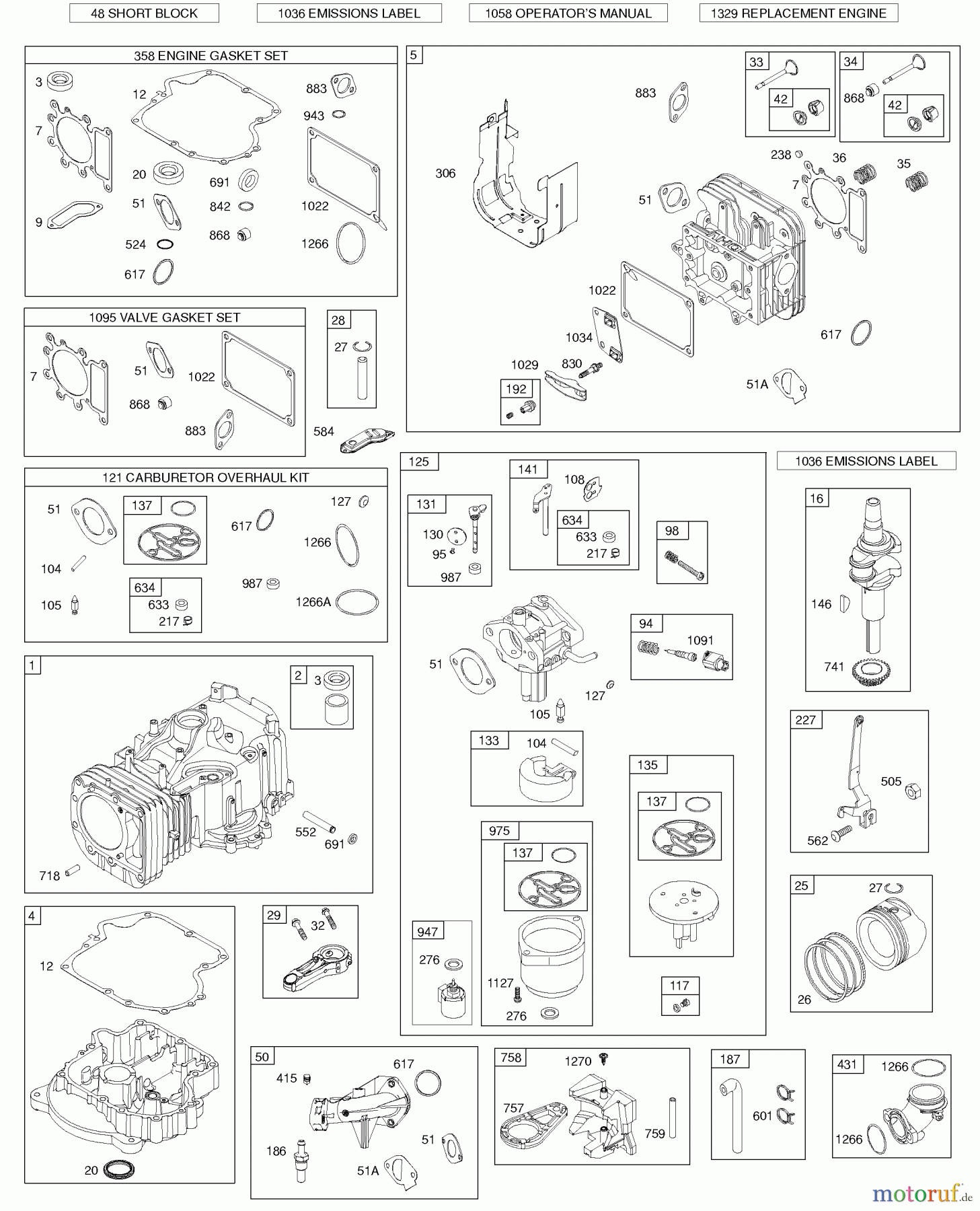 Husqvarna Rasen und Garten Traktoren LTH 18538 (917.289600) - Husqvarna Lawn Tractor (SEARS) (2010-05 & After) (Sears Craftsman) Engine Image 1