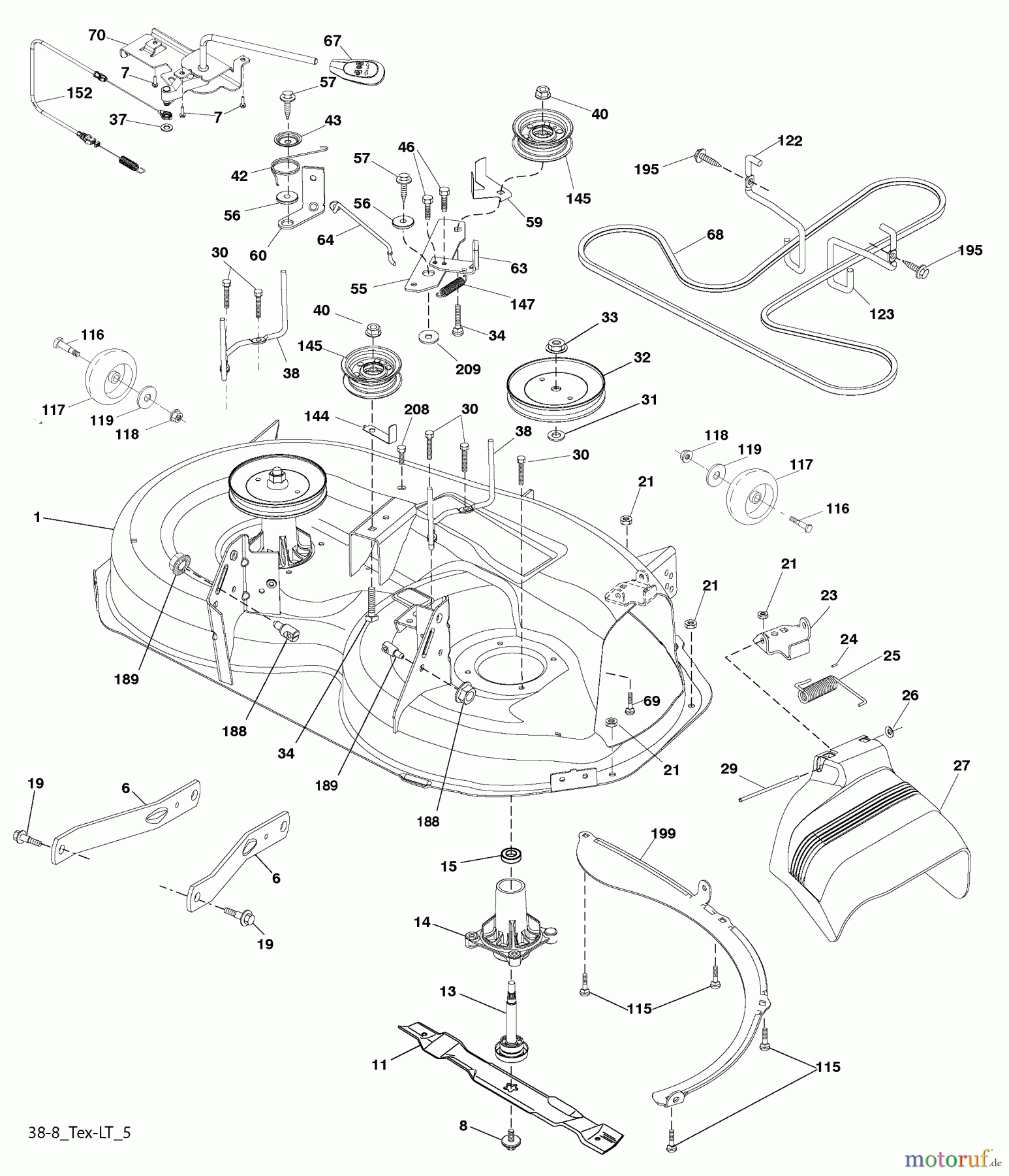 Husqvarna Rasen und Garten Traktoren LTH 18538 (917.289600) - Husqvarna Lawn Tractor (SEARS) (2010-05 & After) (Sears Craftsman) Mower Deck