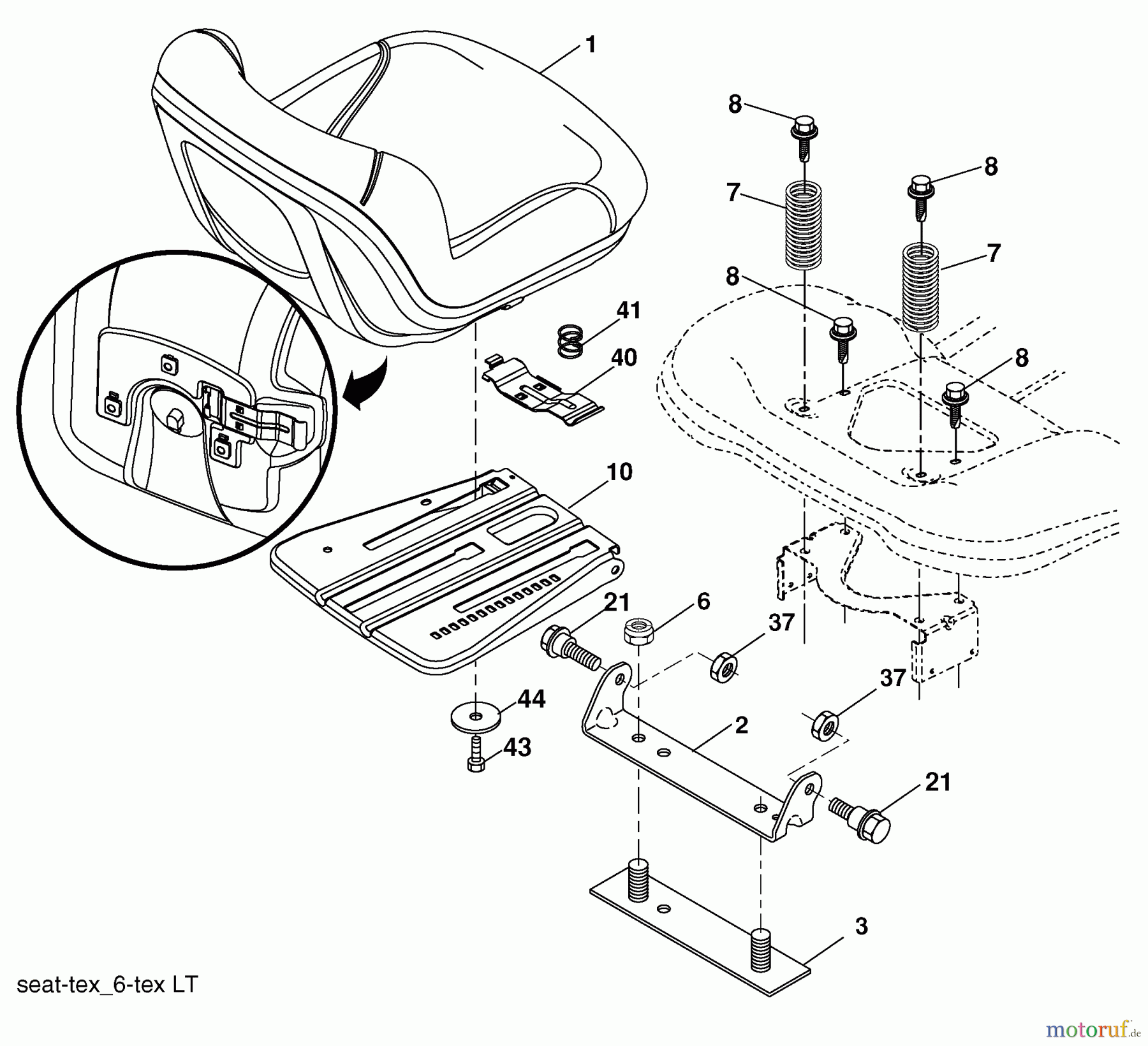 Husqvarna Rasen und Garten Traktoren LTH 18538 (917.289600) - Husqvarna Lawn Tractor (SEARS) (2010-05 & After) (Sears Craftsman) Seat Assembly