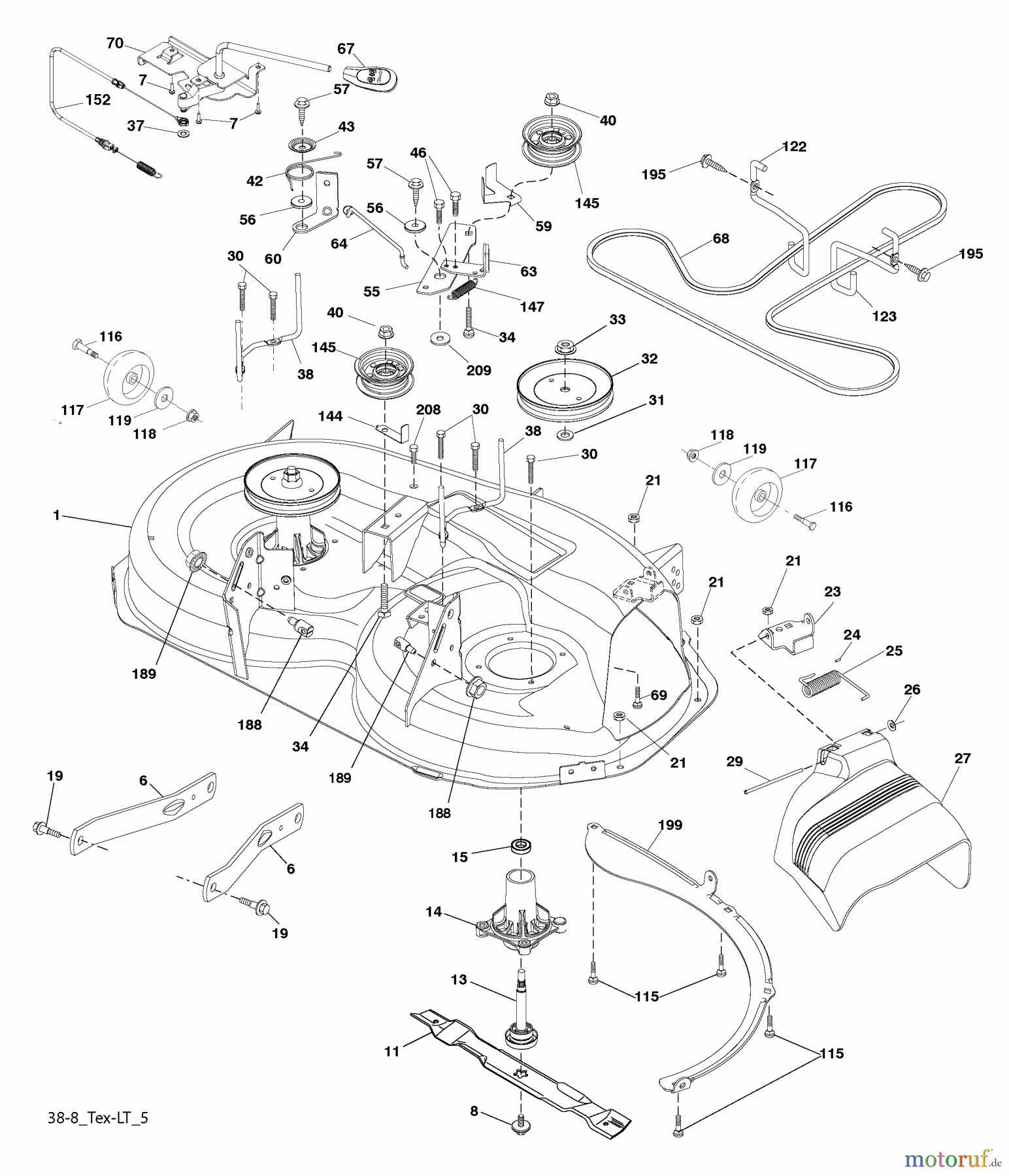 Husqvarna Rasen und Garten Traktoren LTH 18538 (96043010400) - Husqvarna Lawn Tractor (2010-01 & After) Mower Deck