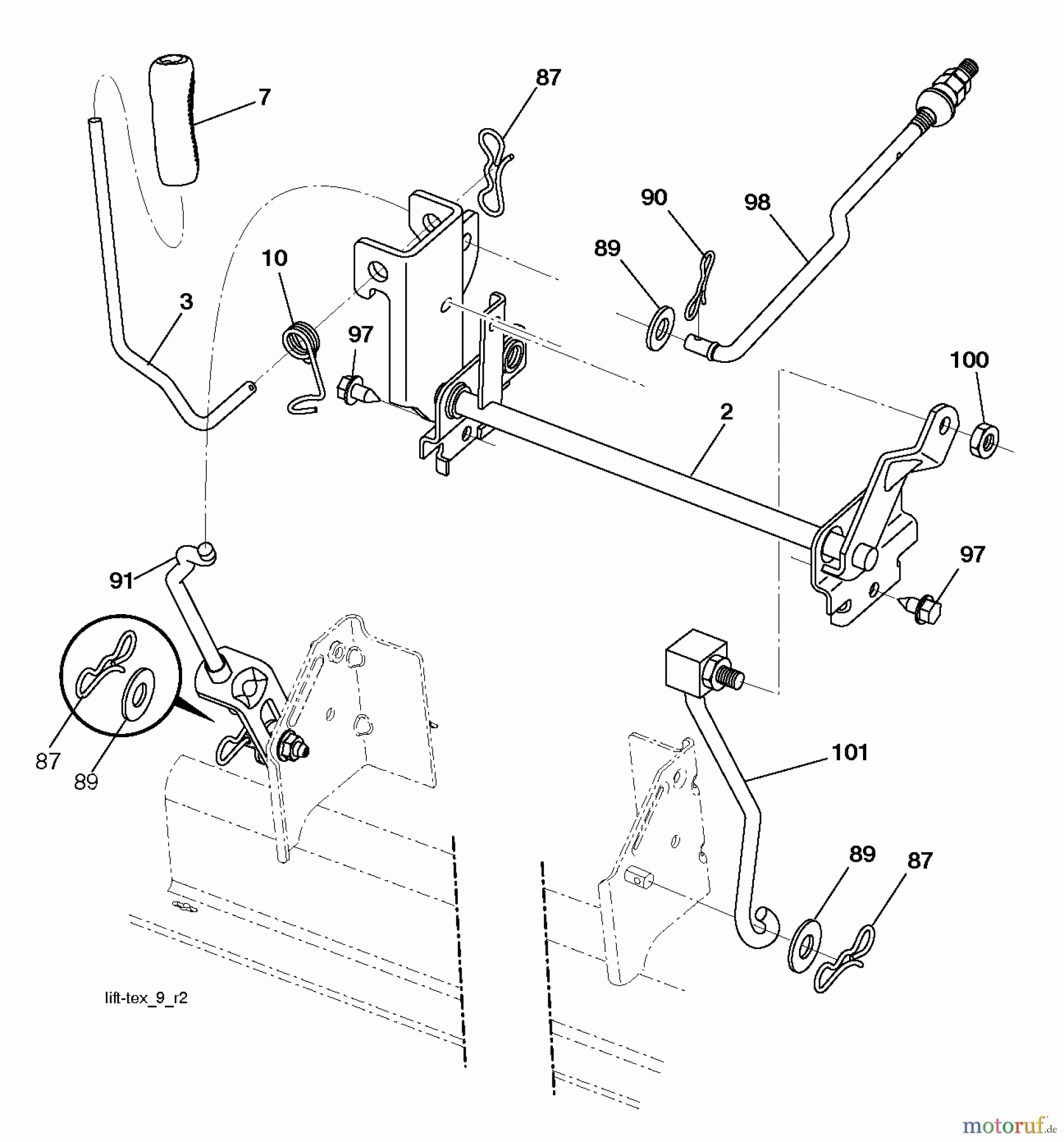 Husqvarna Rasen und Garten Traktoren LTH 18538 (96043013102) - Husqvarna Lawn Tractor (2011-06 & After) MOWER LIFT / DECK LIFT