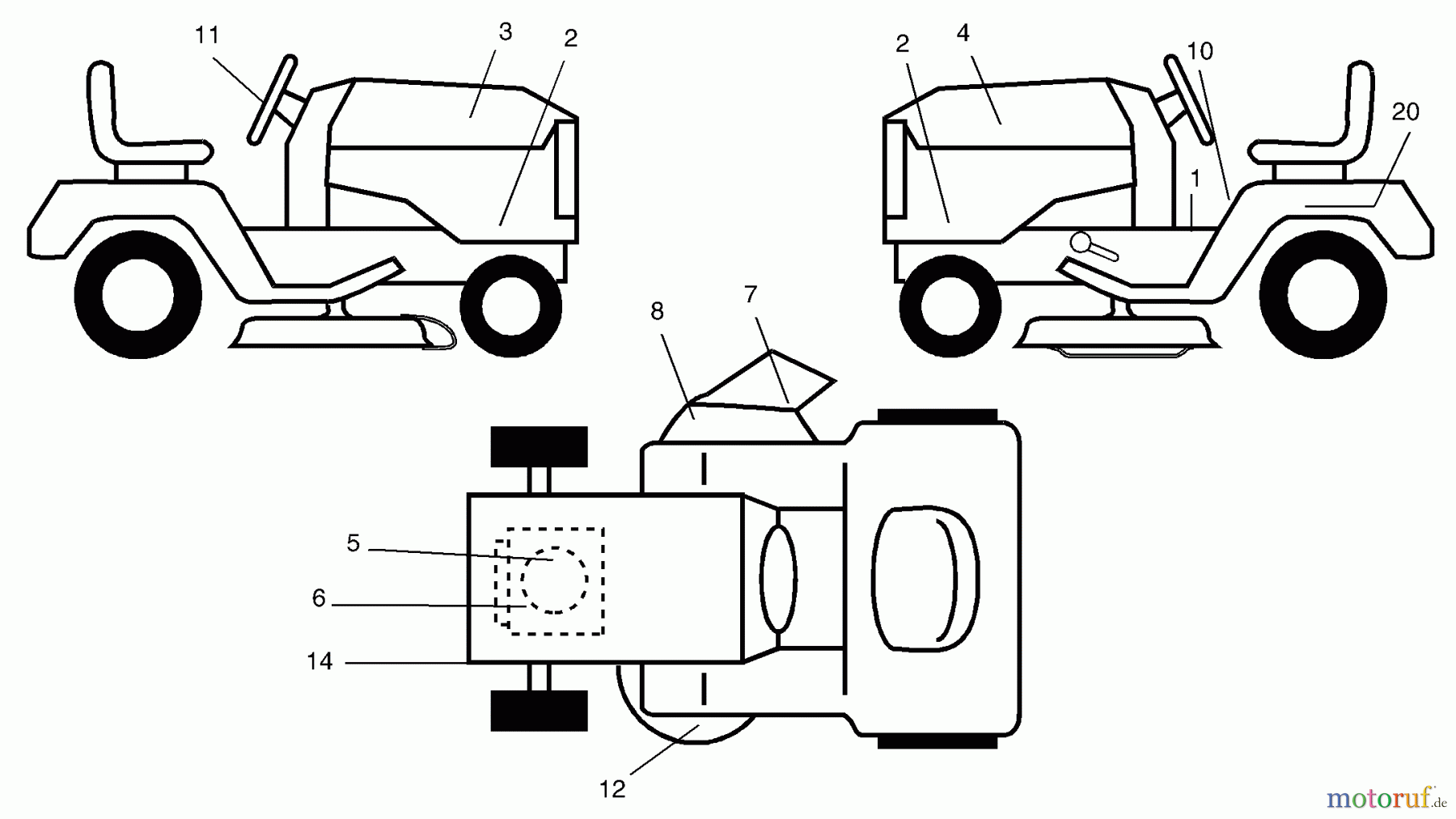 Husqvarna Rasen und Garten Traktoren LTH 18542A (954571731) - Husqvarna Lawn Tractor (2003-11 & After) Decals