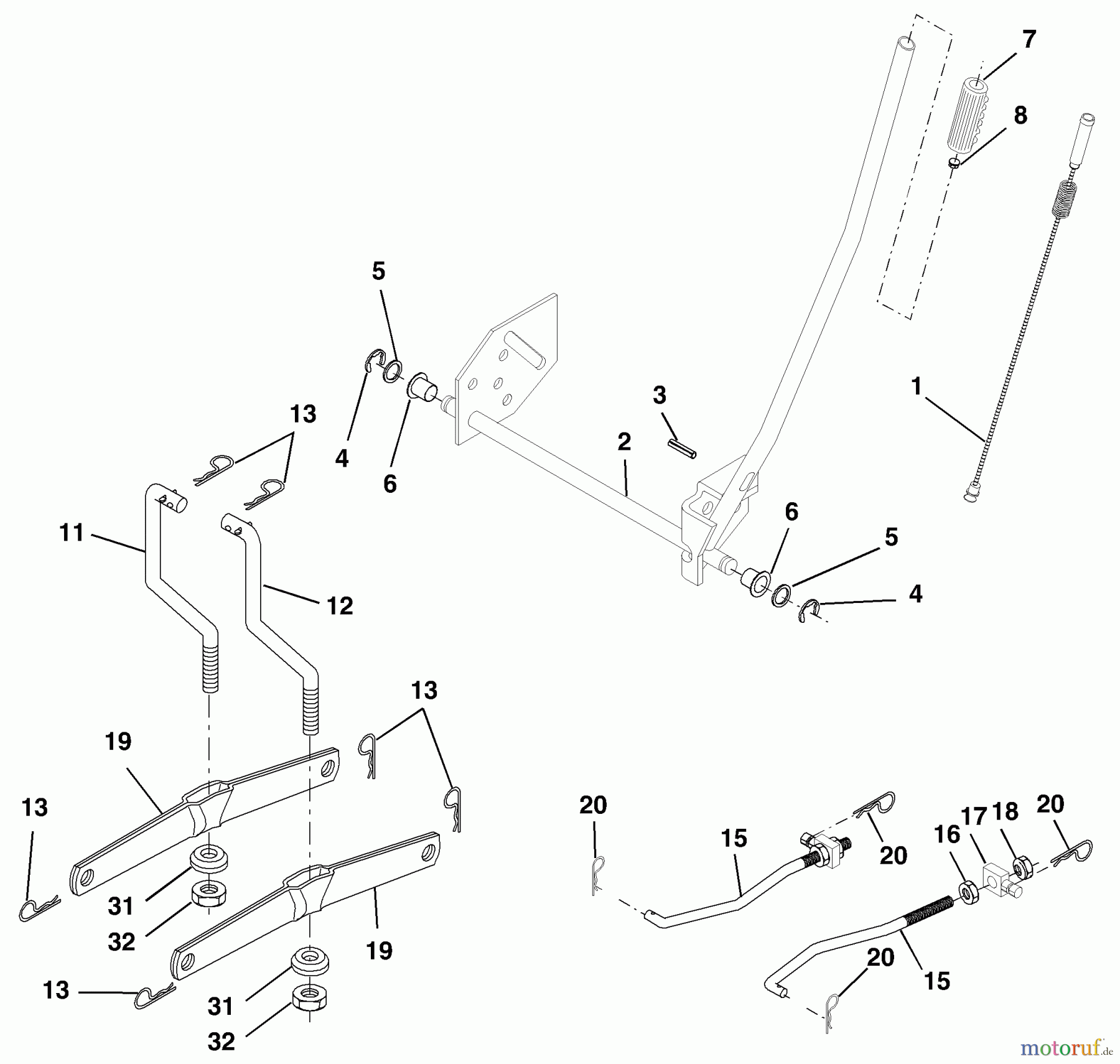 Husqvarna Rasen und Garten Traktoren LTH 18542A (954571731) - Husqvarna Lawn Tractor (2003-11 & After) Mower Lift