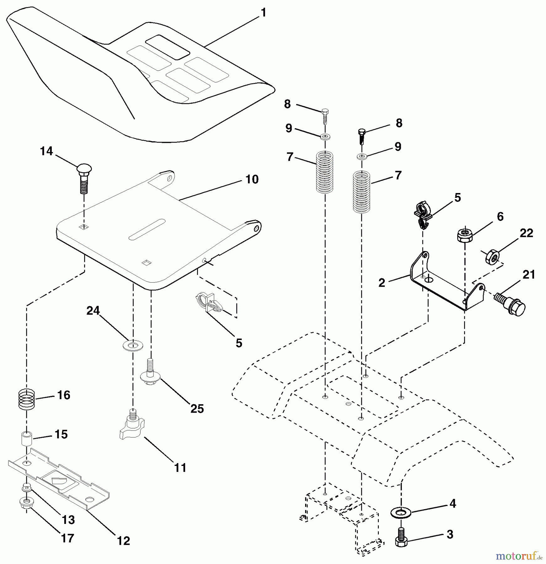 Husqvarna Rasen und Garten Traktoren LTH 18542A (954571731) - Husqvarna Lawn Tractor (2003-11 & After) Seat Assembly