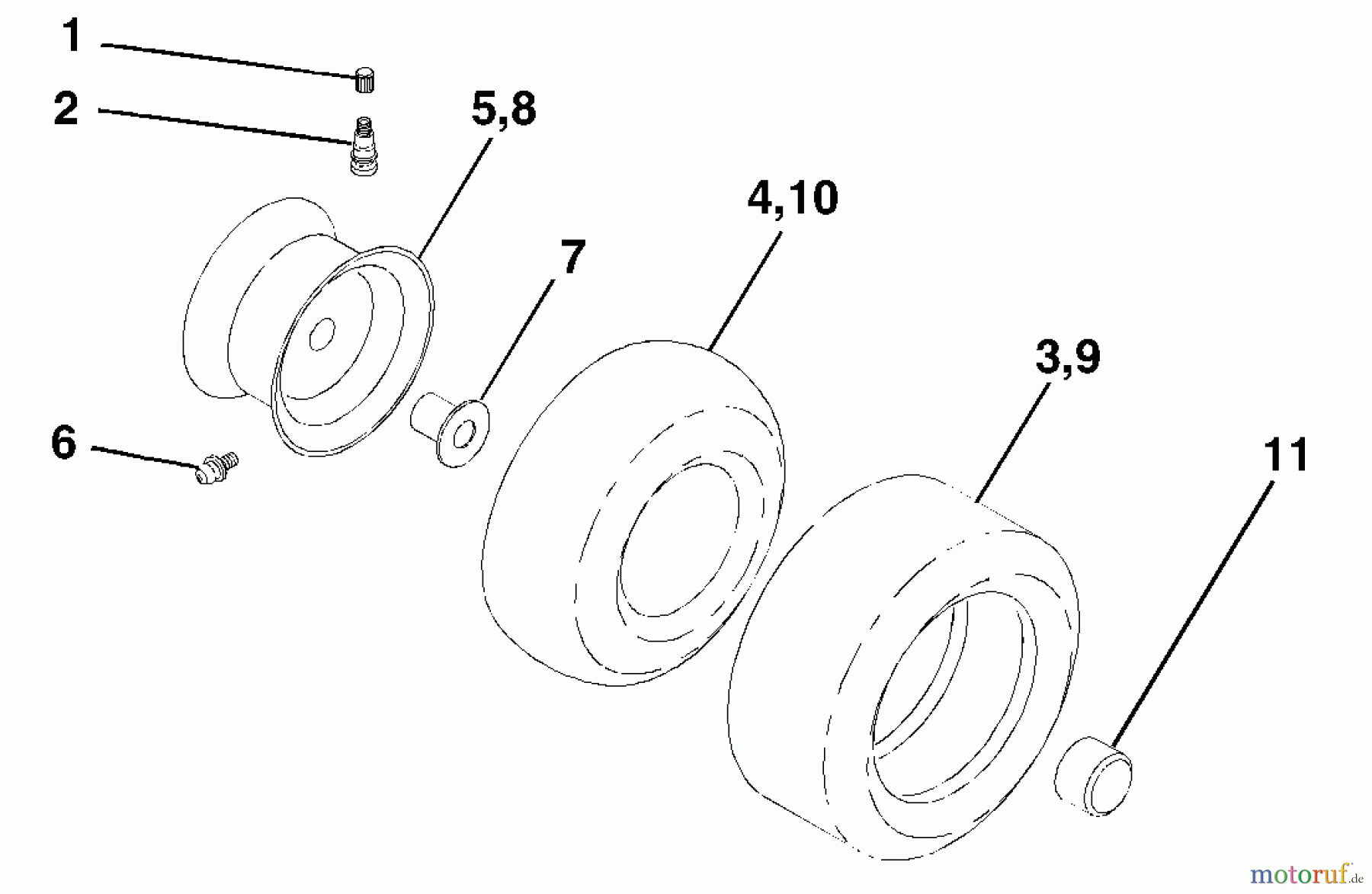 Husqvarna Rasen und Garten Traktoren LTH 18542A (954571731) - Husqvarna Lawn Tractor (2003-11 & After) Wheels & Tires