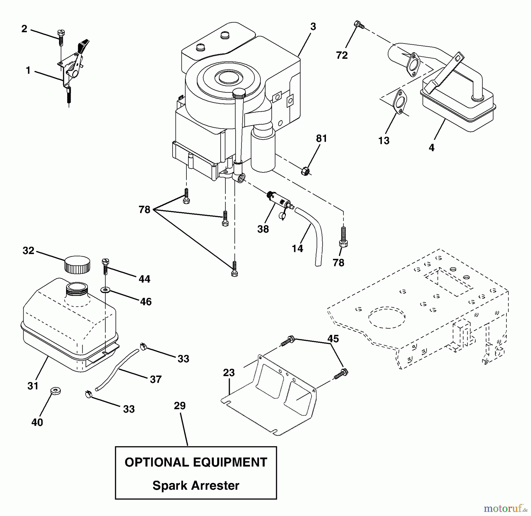 Husqvarna Rasen und Garten Traktoren LTH 18542B (954571731) - Husqvarna Lawn Tractor (2004-03 & After) Engine