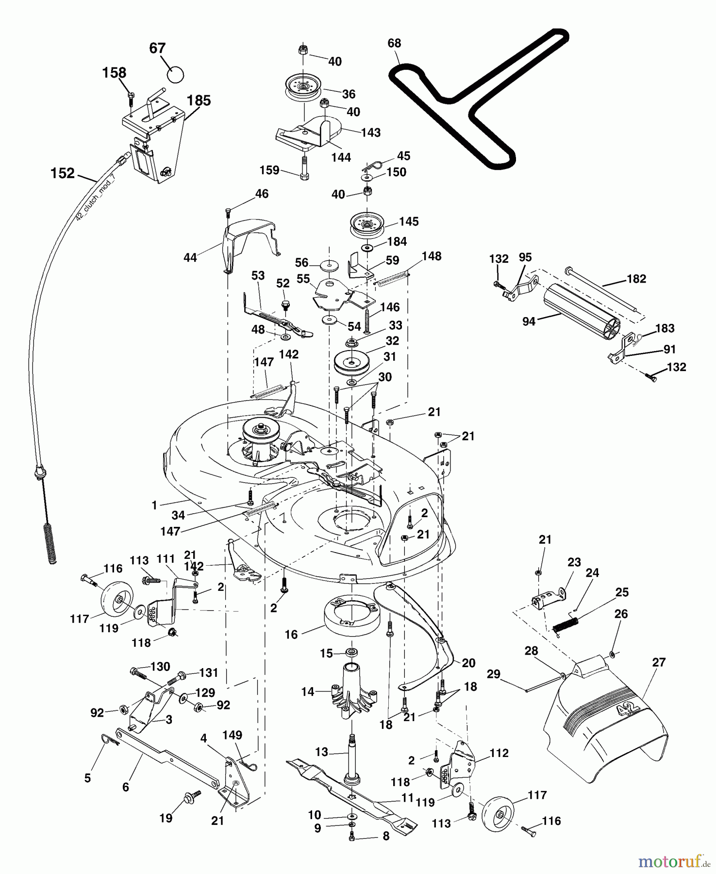 Husqvarna Rasen und Garten Traktoren LTH 18542B (954571731) - Husqvarna Lawn Tractor (2004-03 & After) Mower Deck