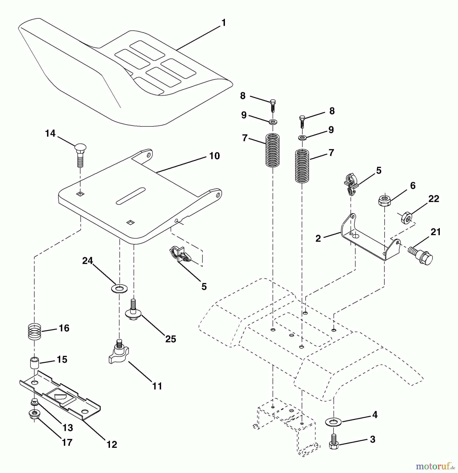 Husqvarna Rasen und Garten Traktoren LTH 18542B (954571731) - Husqvarna Lawn Tractor (2004-03 & After) Seat Assembly