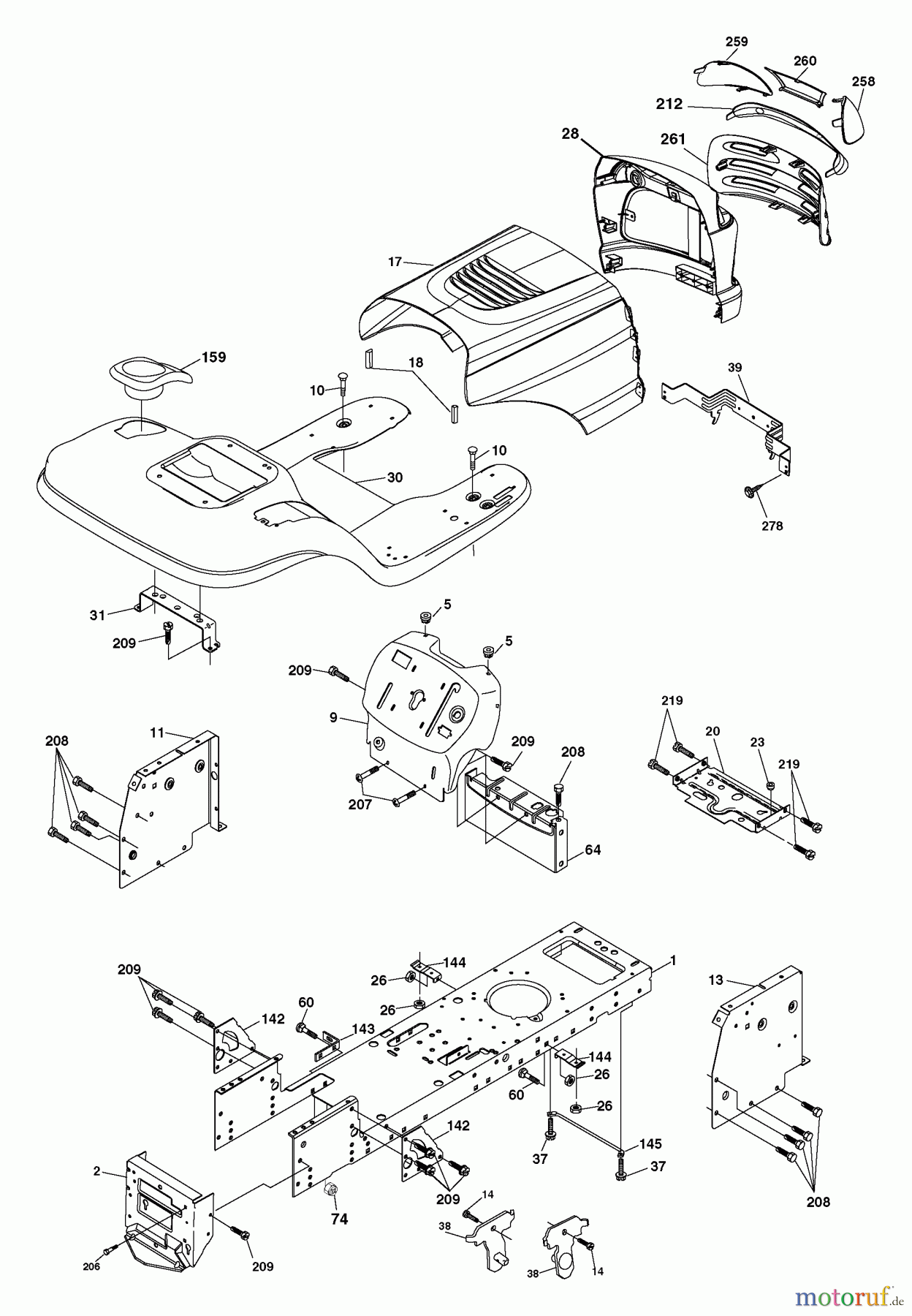 Husqvarna Rasen und Garten Traktoren LTH 18542C (954571731) - Husqvarna Lawn Tractor (2004-08 & After) Chassis And Enclosures