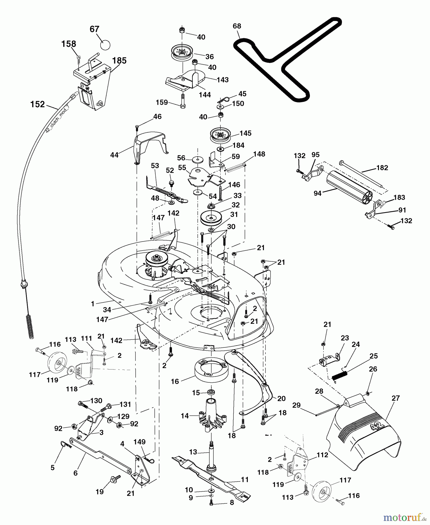 Husqvarna Rasen und Garten Traktoren LTH 18542C (954571731) - Husqvarna Lawn Tractor (2004-08 & After) Mower Deck