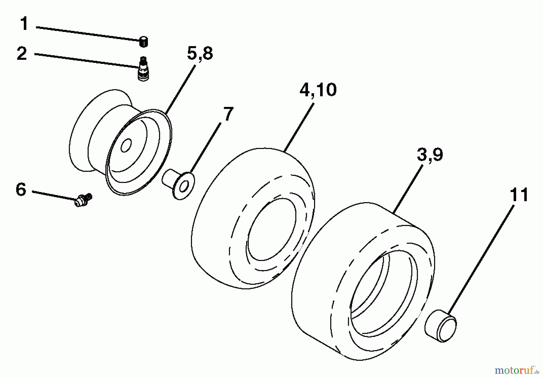 Husqvarna Rasen und Garten Traktoren LTH 18542C (954571731) - Husqvarna Lawn Tractor (2004-08 & After) Wheels & Tires