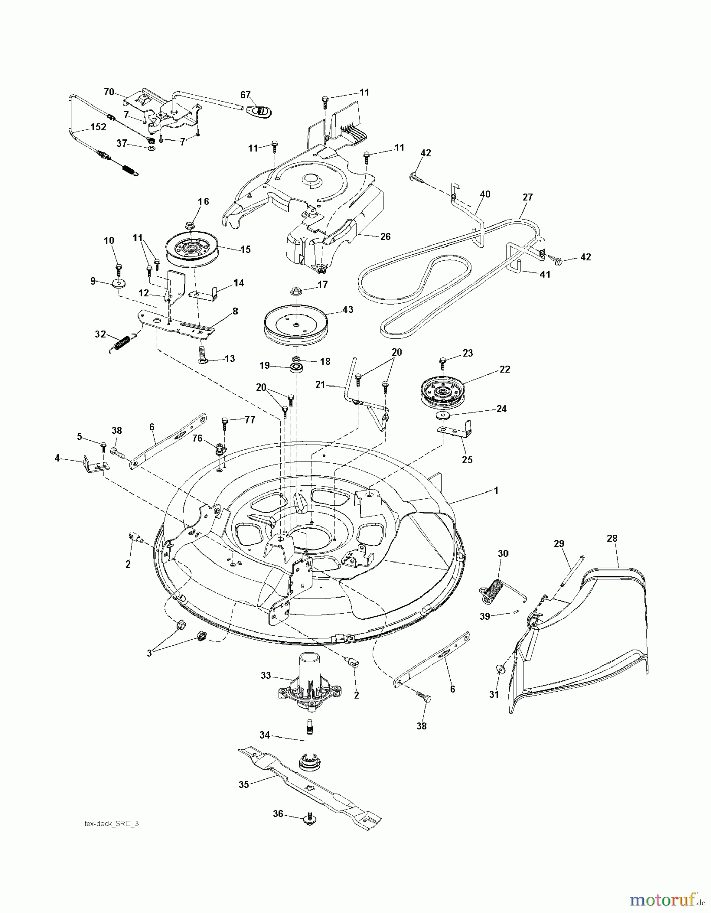 Husqvarna Rasen und Garten Traktoren LTH 19530 (96041016903) - Husqvarna Lawn Tractor (2011-06 & After) MOWER DECK / CUTTING DECK