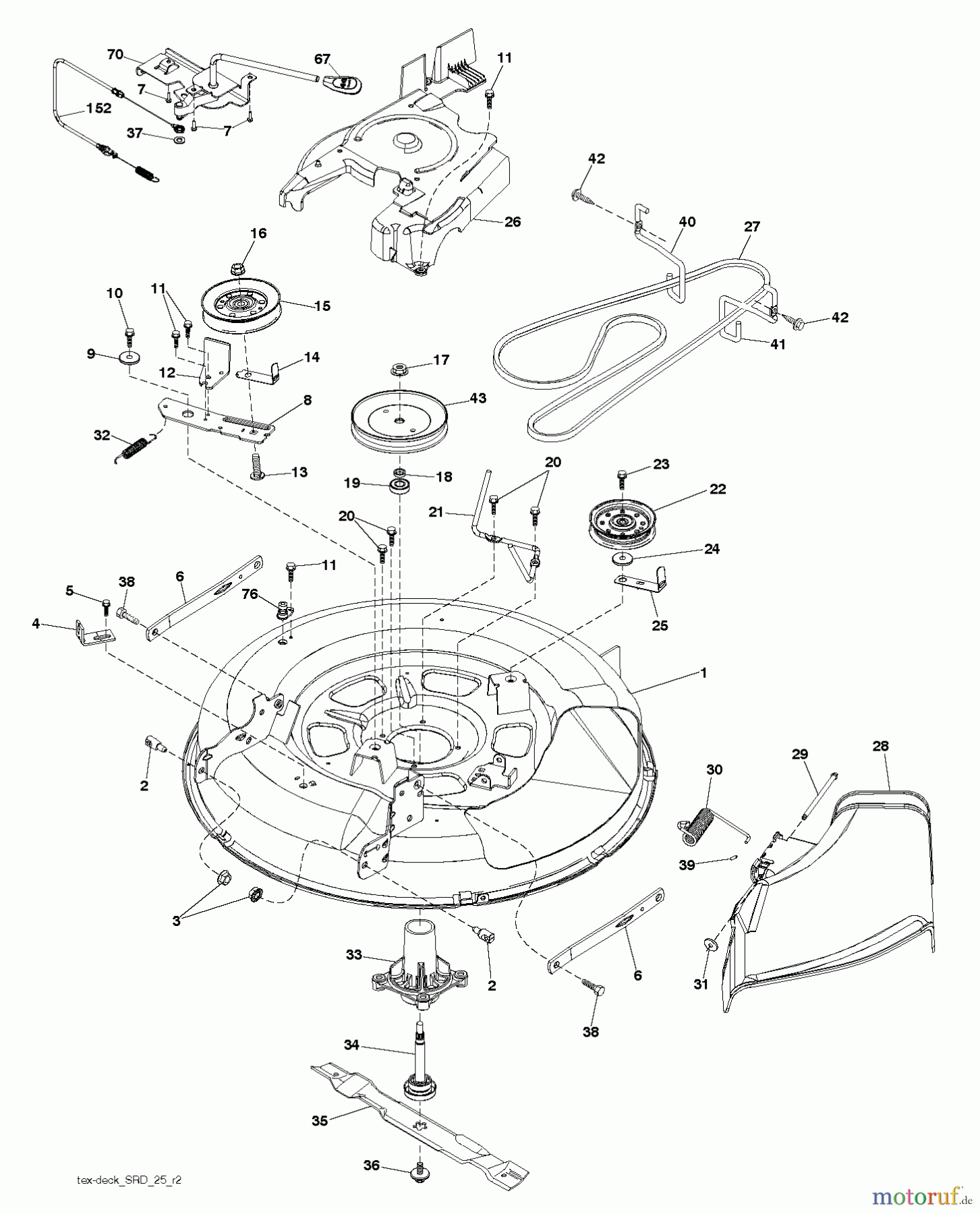 Husqvarna Rasen und Garten Traktoren LTH 19530 (96041016904) - Husqvarna Lawn Tractor (2013-05) MOWER DECK / CUTTING DECK