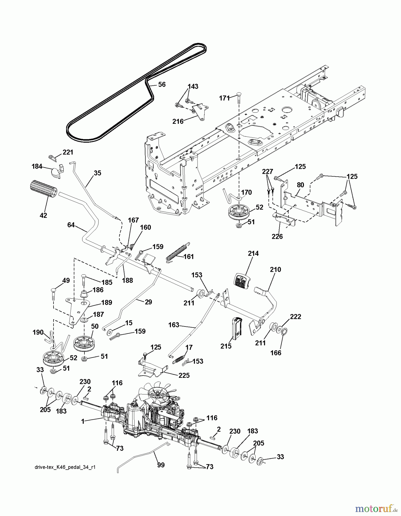 Husqvarna Rasen und Garten Traktoren LTH 2038 (96041017102) - Husqvarna Lawn Tractor (2011-07 & After) DRIVE