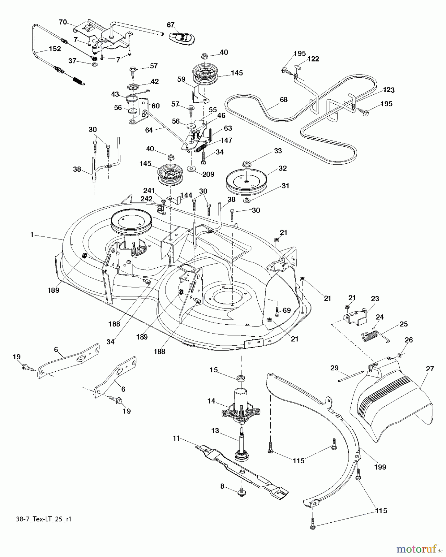 Husqvarna Rasen und Garten Traktoren LTH 2038 (96041017102) - Husqvarna Lawn Tractor (2011-07 & After) MOWER DECK / CUTTING DECK