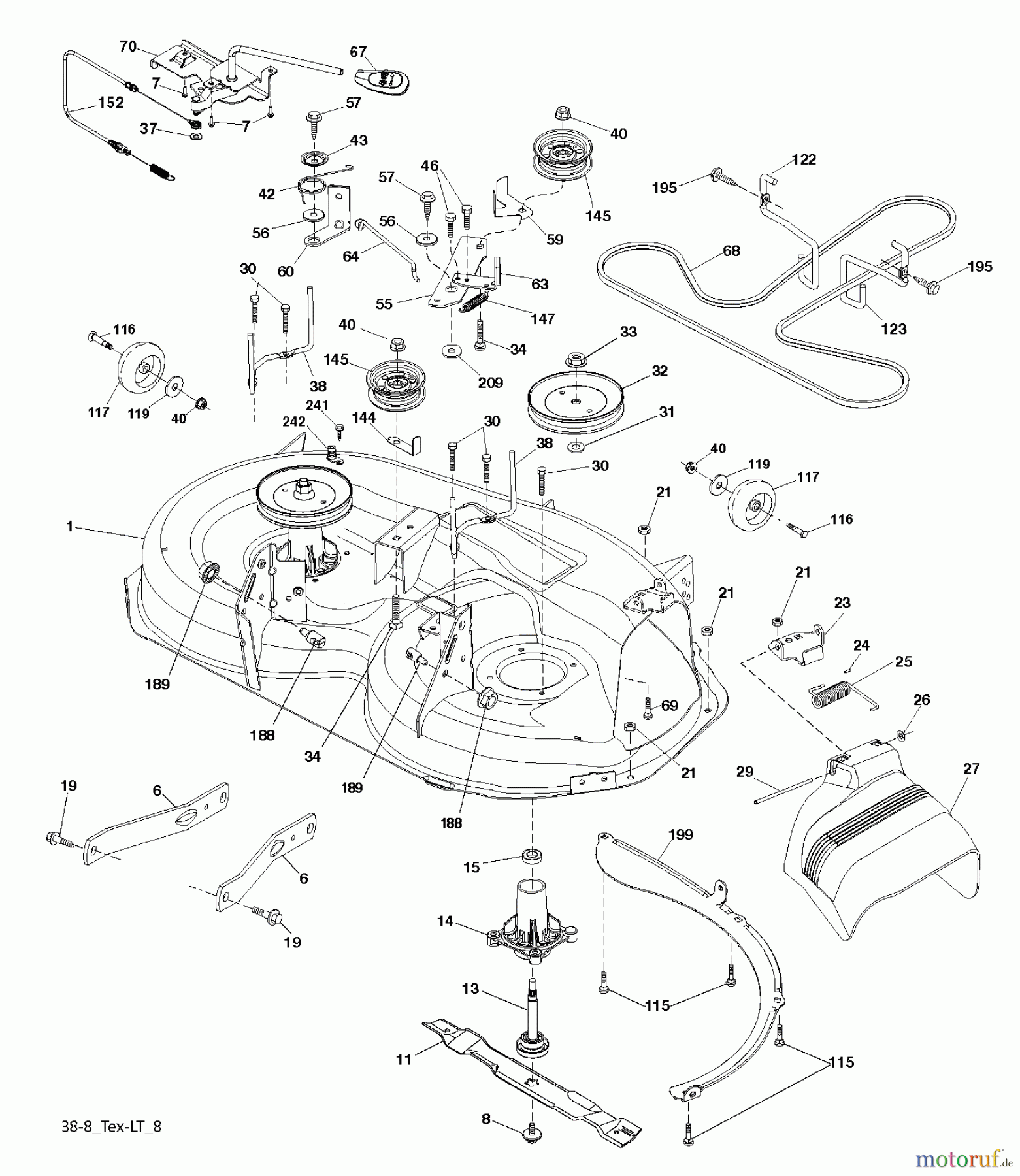 Husqvarna Rasen und Garten Traktoren LTH 2038 (96043015401) - Husqvarna Lawn Tractor (2013-03 & After) MOWER DECK / CUTTING DECK