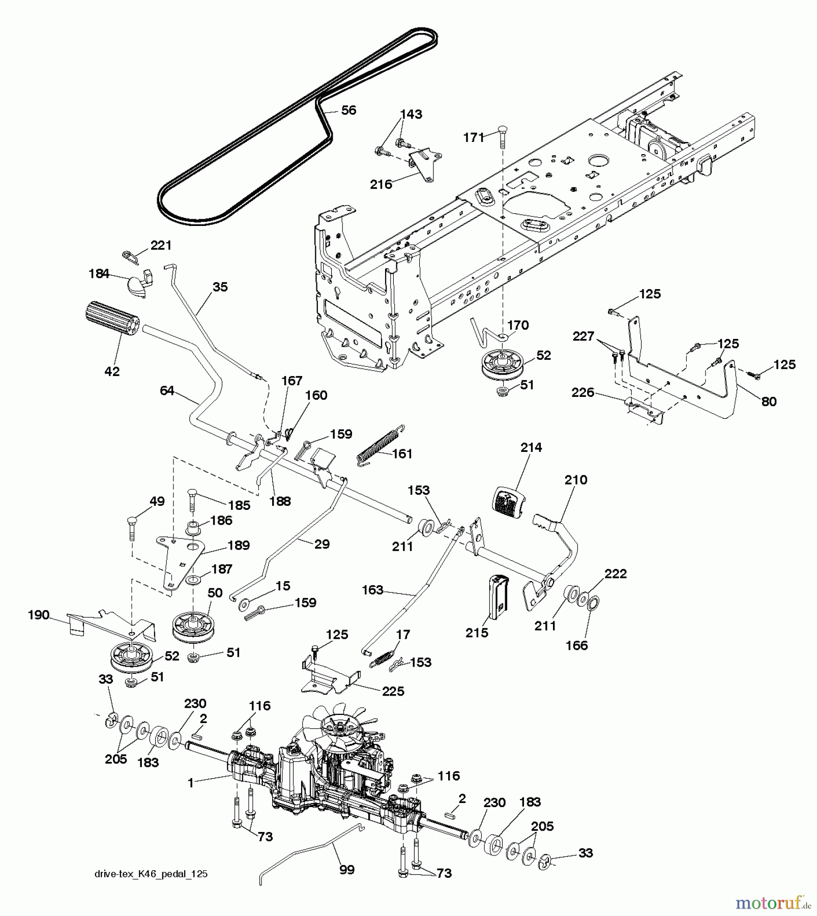 Husqvarna Rasen und Garten Traktoren LTH 2038R (96041028301) - Husqvarna Lawn Tractor (2013-05) DRIVE