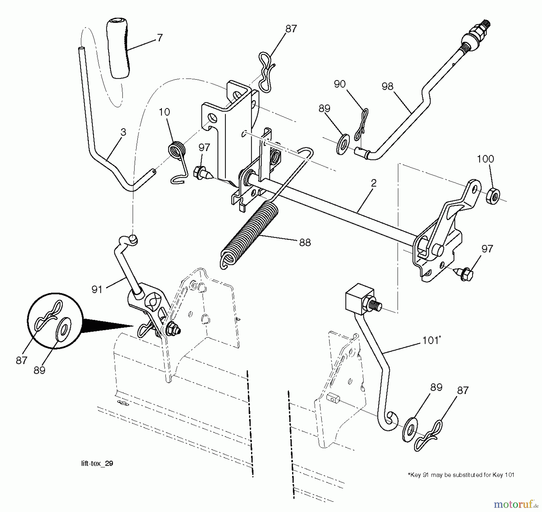 Husqvarna Rasen und Garten Traktoren LTH 2038 (96041017102) - Husqvarna Lawn Tractor (2011-07 & After) MOWER LIFT / DECK LIFT