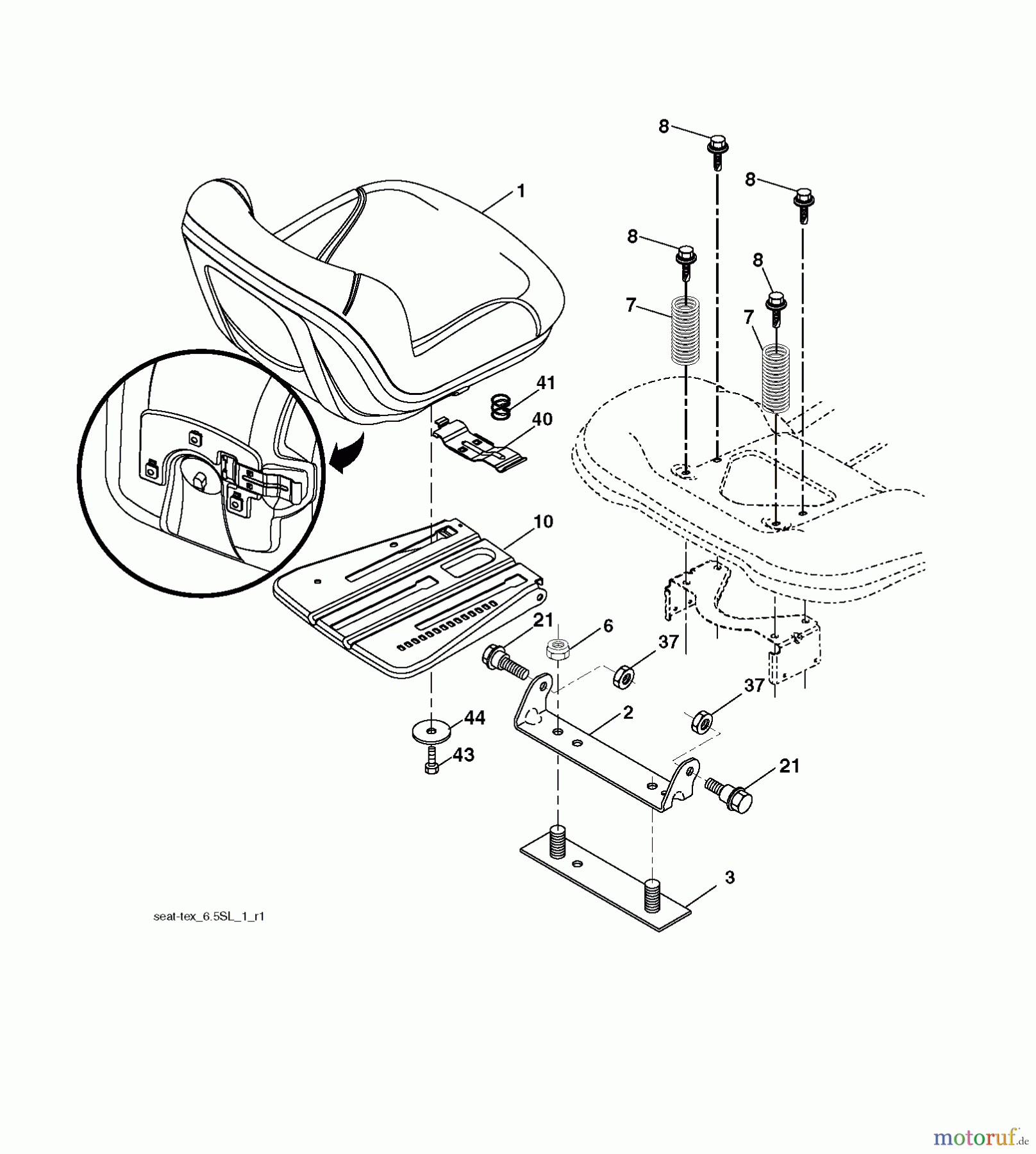Husqvarna Rasen und Garten Traktoren LTH 2038 (96041017102) - Husqvarna Lawn Tractor (2011-07 & After) SEAT