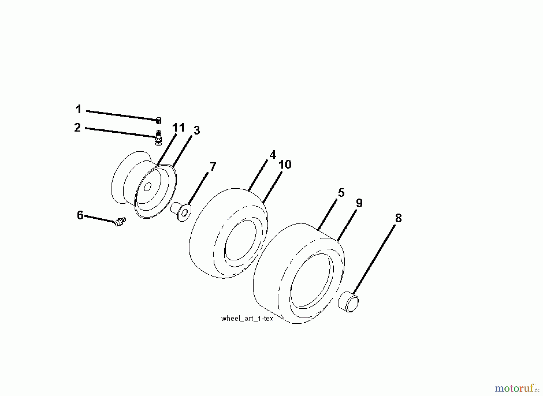  Husqvarna Rasen und Garten Traktoren LTH 2038R (96041028301) - Husqvarna Lawn Tractor (2013-05) WHEELS TIRES