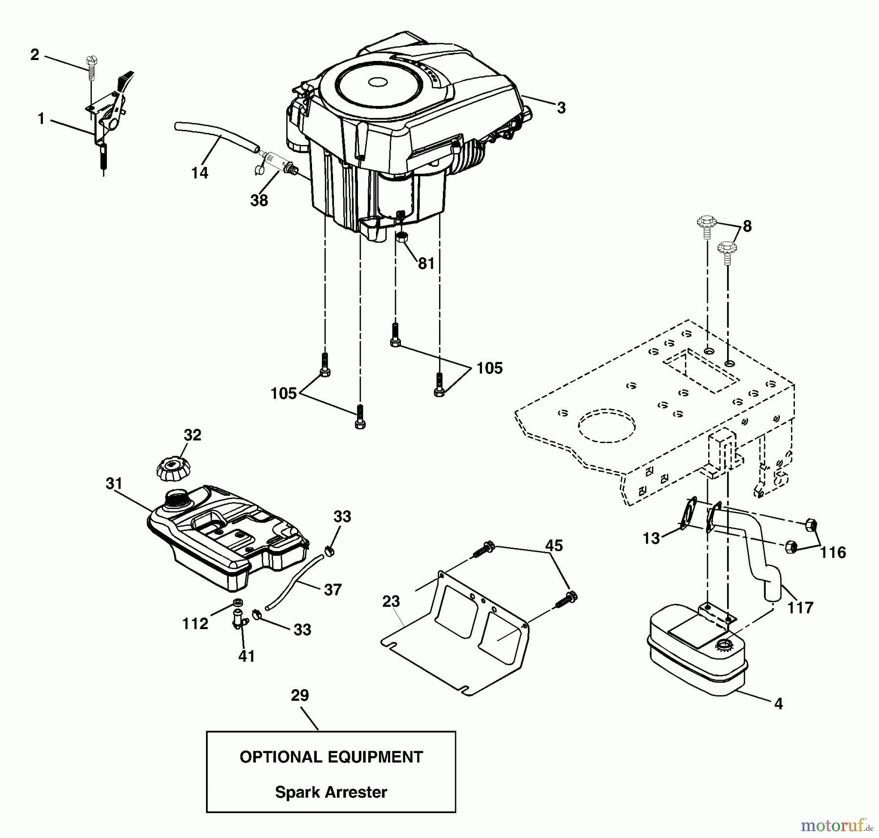 Husqvarna Rasen und Garten Traktoren LTH 2042A (954571953) - Husqvarna Lawn Tractor (2003-12 & After) Engine
