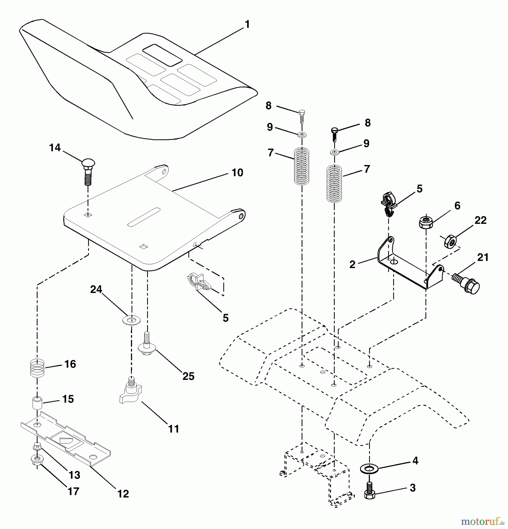 Husqvarna Rasen und Garten Traktoren LTH 2042A (954571953) - Husqvarna Lawn Tractor (2003-12 & After) Seat Assembly