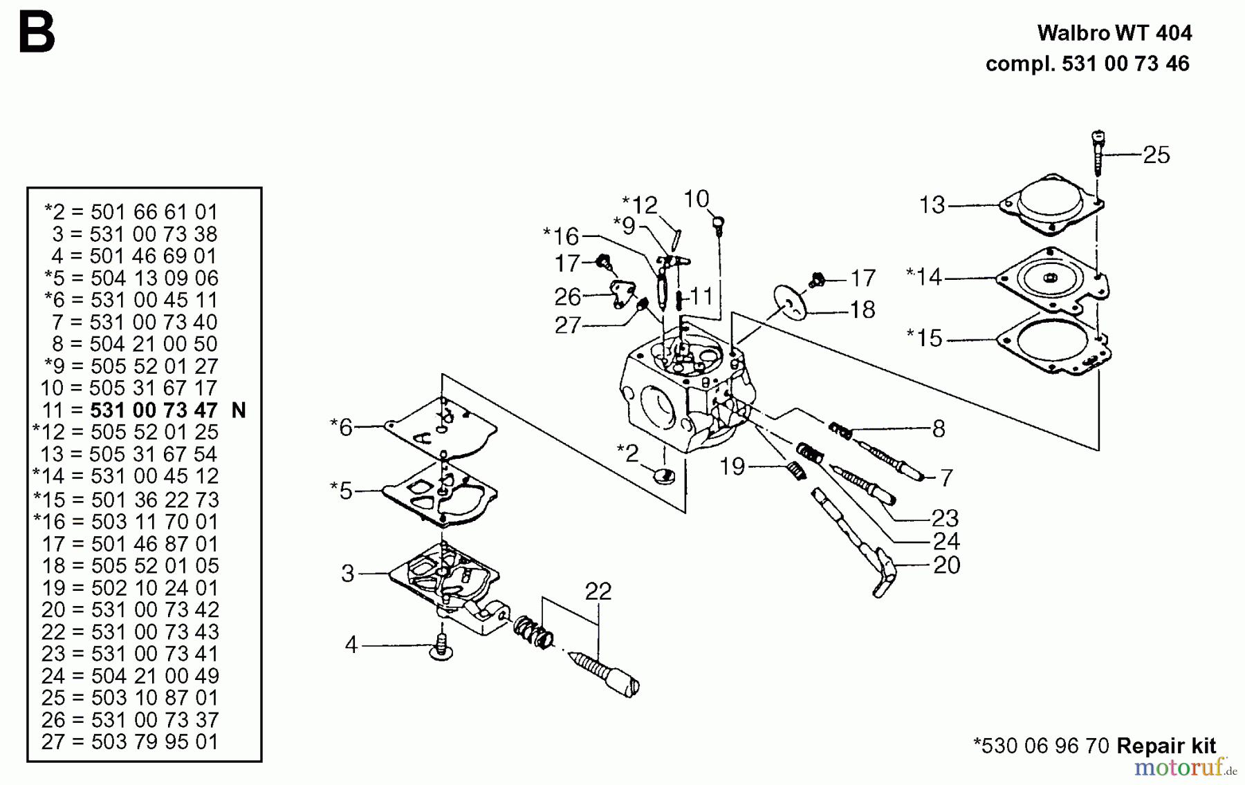 Jonsered Motorsägen 2033 - Jonsered Chainsaw (2000-08) CARBURETOR DETAILS