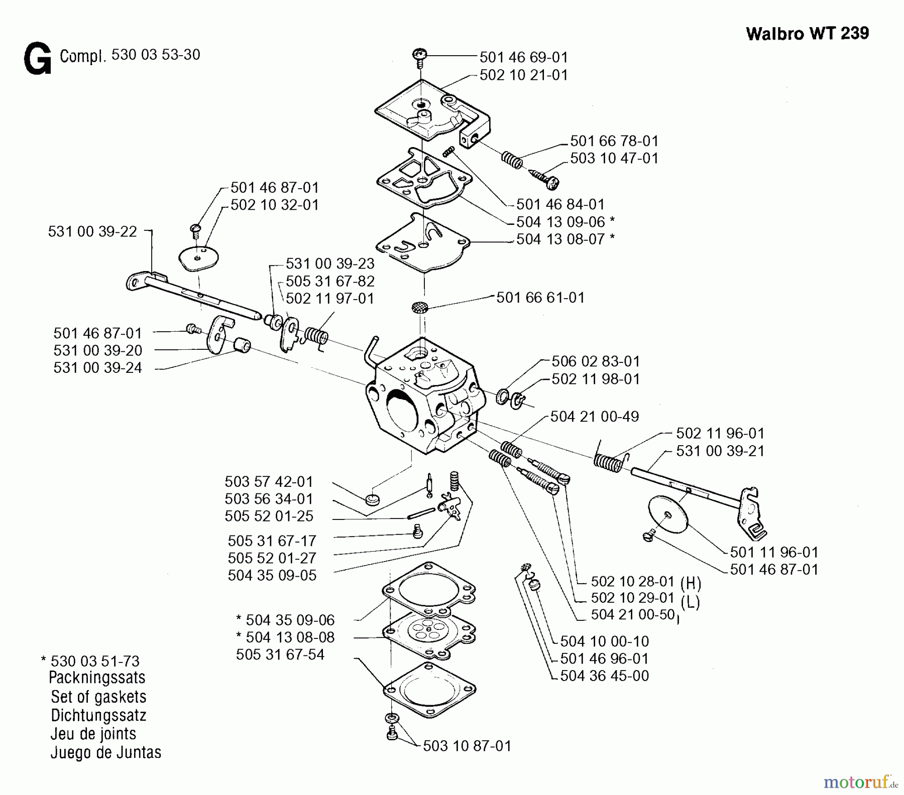 Jonsered Motorsägen 2036 - Jonsered Chainsaw (1993-11) CARBURETOR DETAILS
